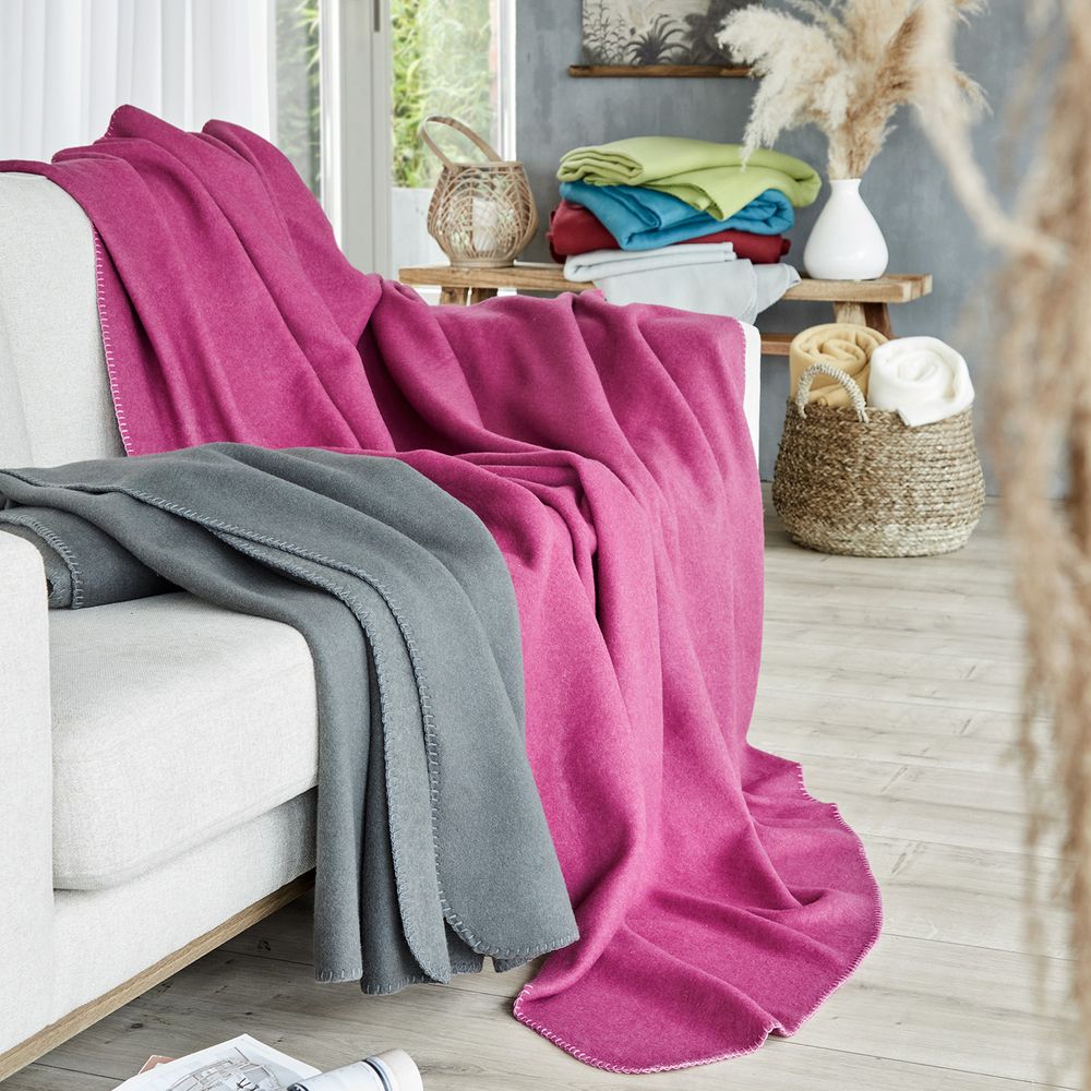 Wohndecke aus Visco Fleece Anthrazit