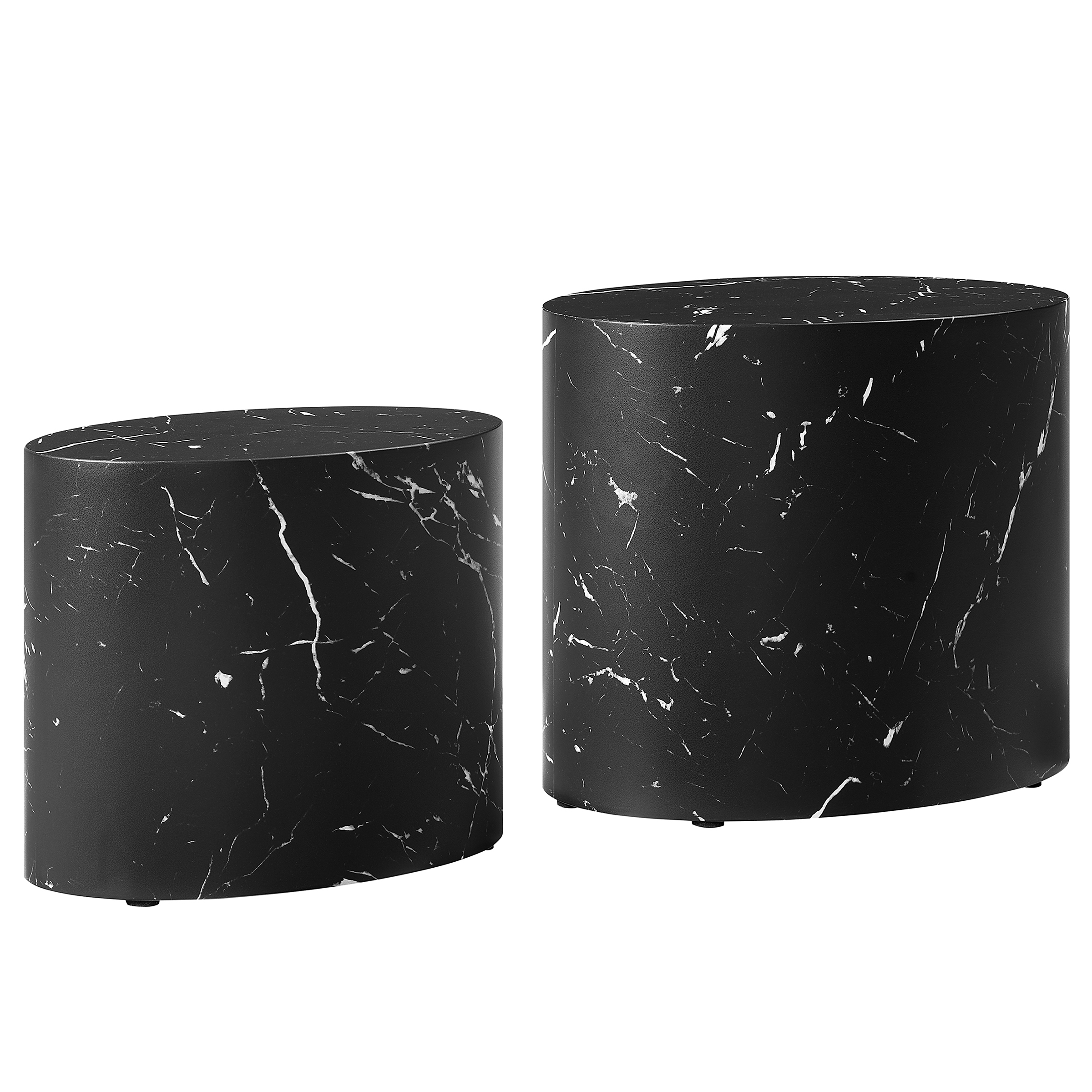Couchtisch Warners 2er Set MDF Schwarz 48x33cm