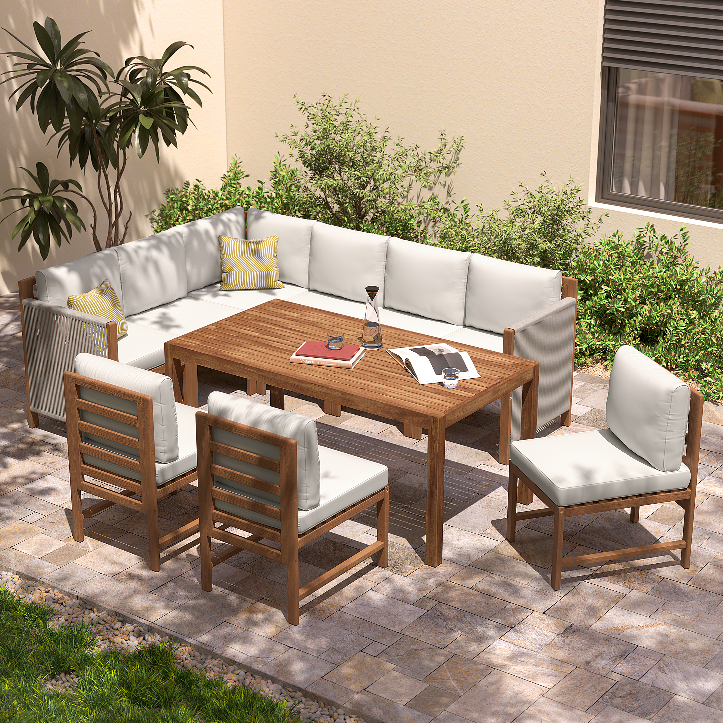 Dining Corner Element Bayton Acacia Beige