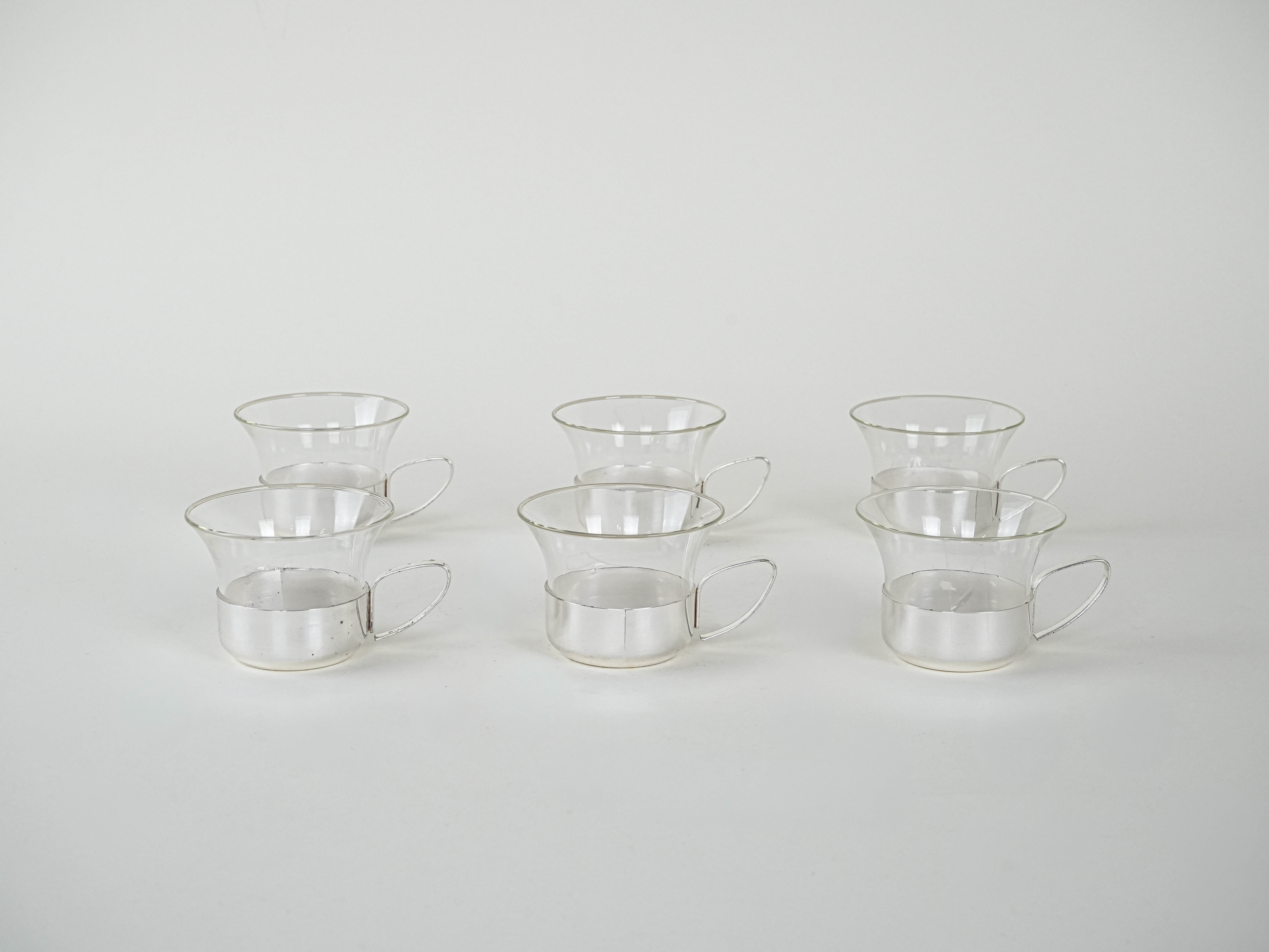 Glass tumblers set Transparent 1980s
