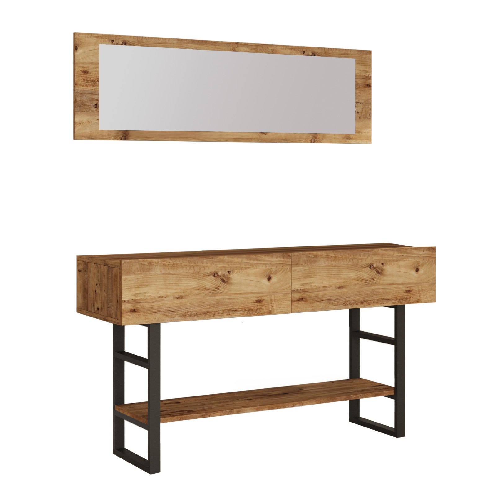 Console table with shelf Brown