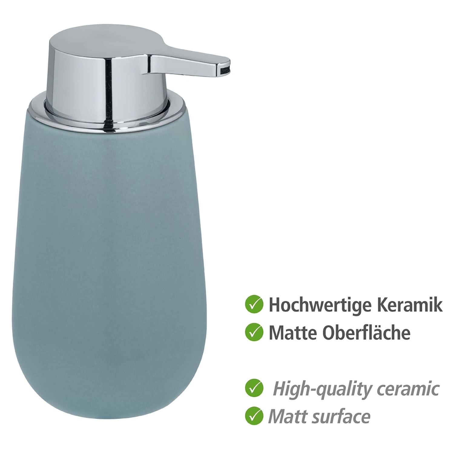 Soap dispenser Badi Ceramic Blue-grey