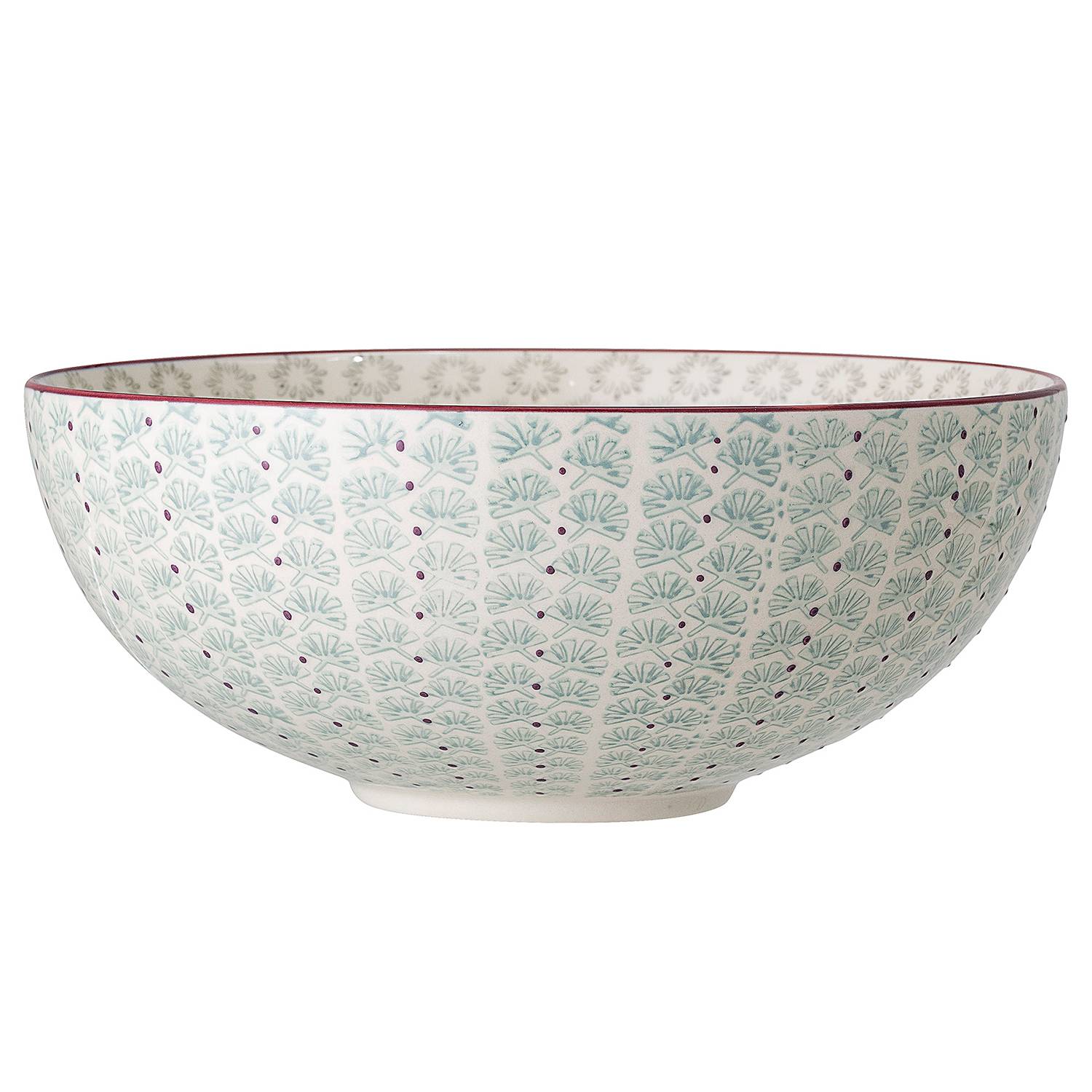 Servierschüssel Maya Keramik Weiß / Grün