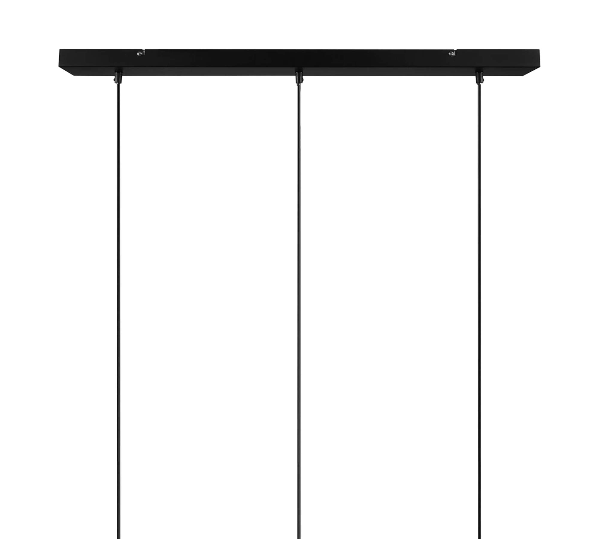 3-Flammige Pendelleuchte Eisen Schwarz