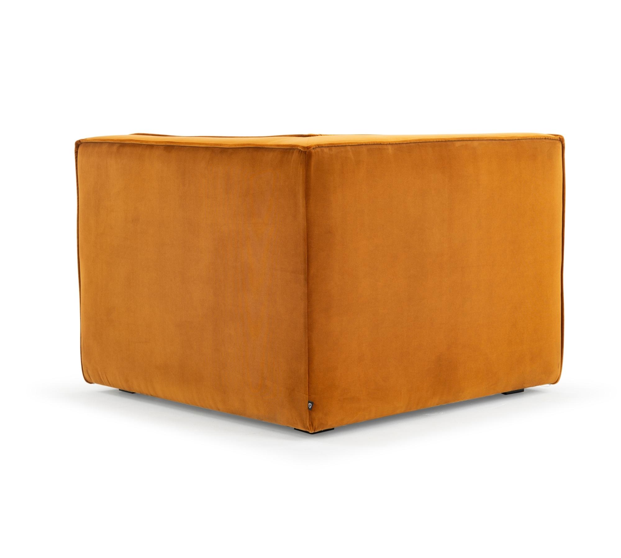 Dane 1-Sitzer Eckmodul Rechts Velour Matt Amber
