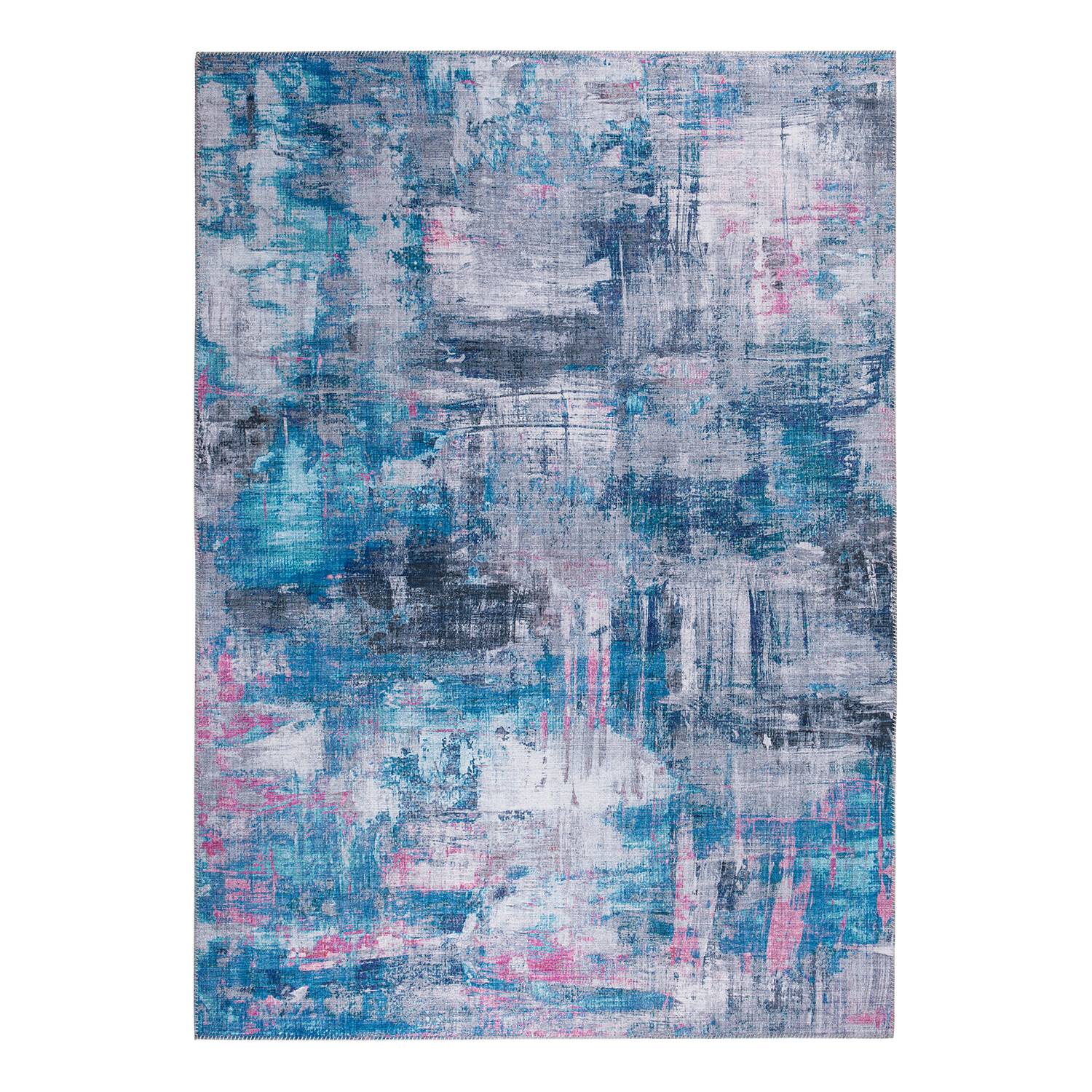 Prima I Kurzflorteppich Polyester Blaugrau 80x150cm