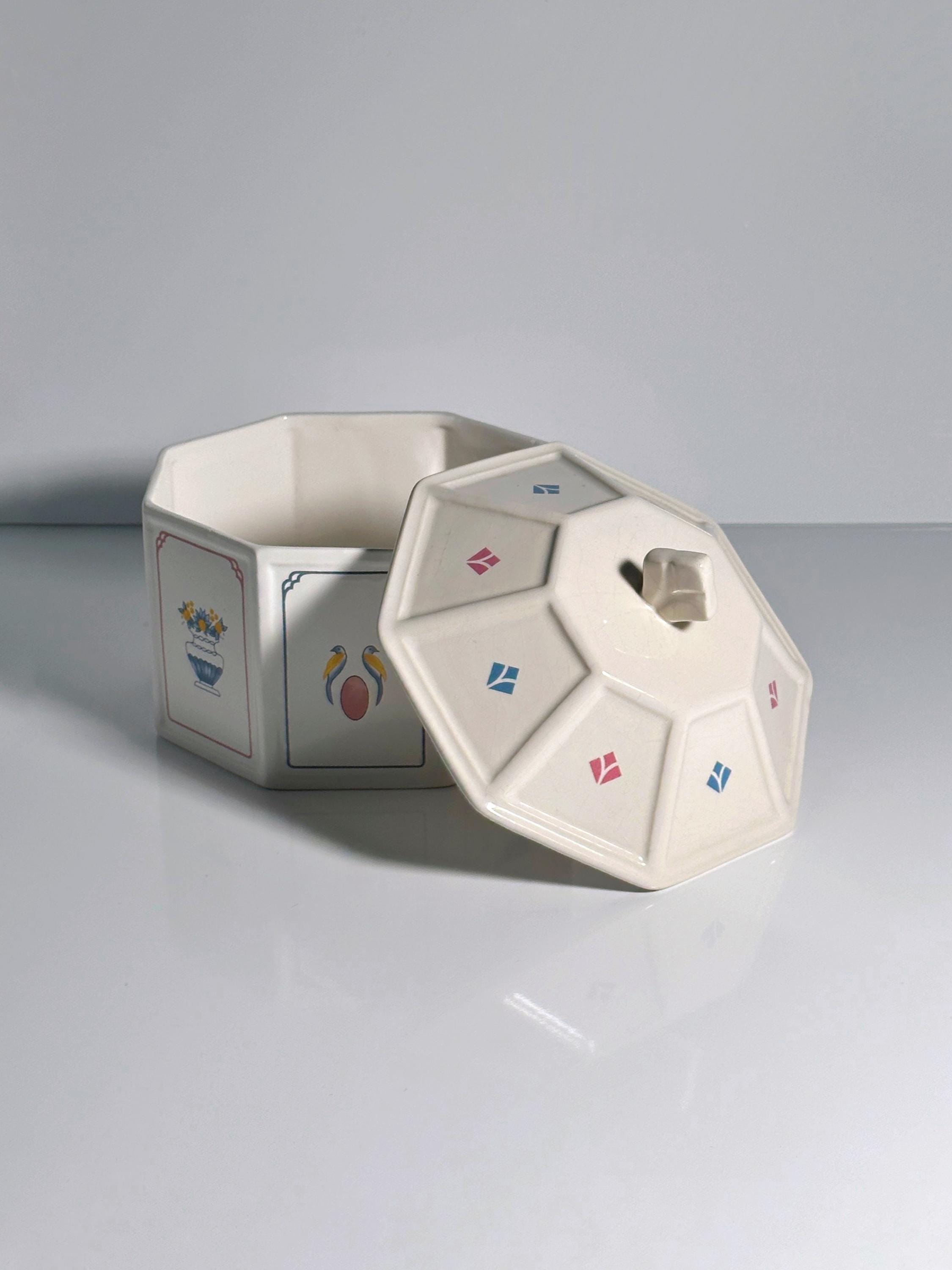 Art Deco Revival Keksdose Keramik 1990er Jahre