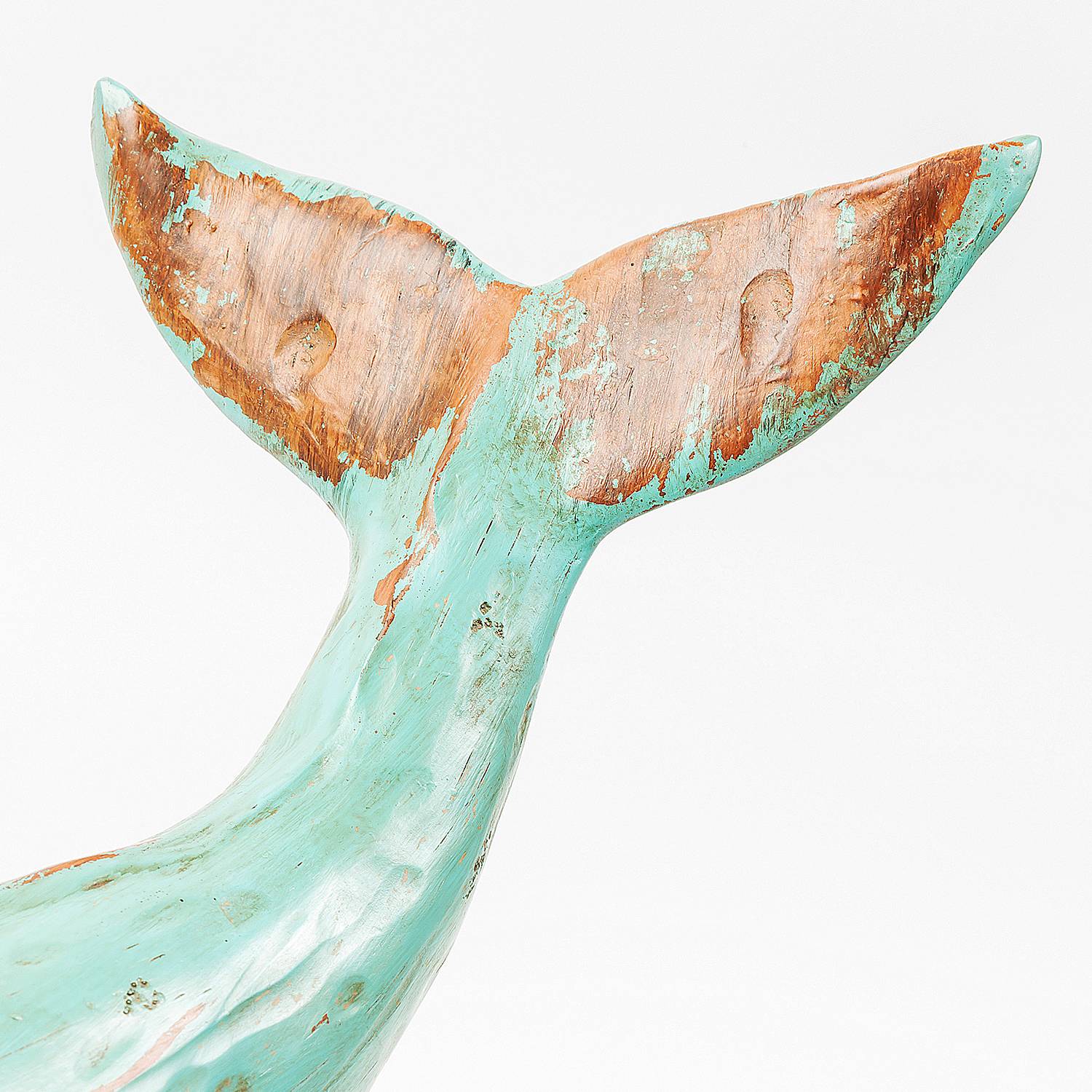 Deko Figur Whale Base Blau Metall / Stein