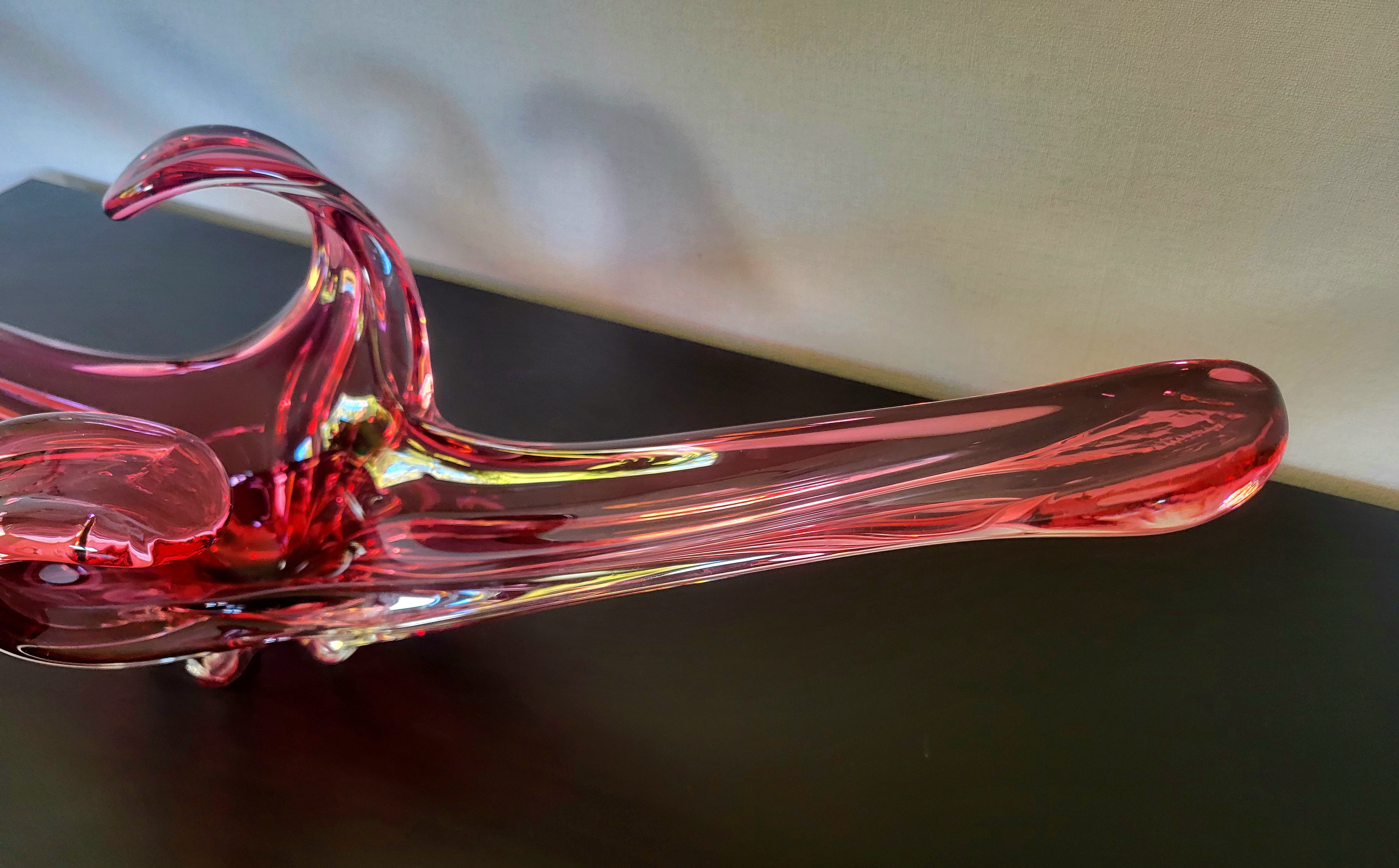 Sommerso Schale Muranoglas Rosé von Flavio Poli