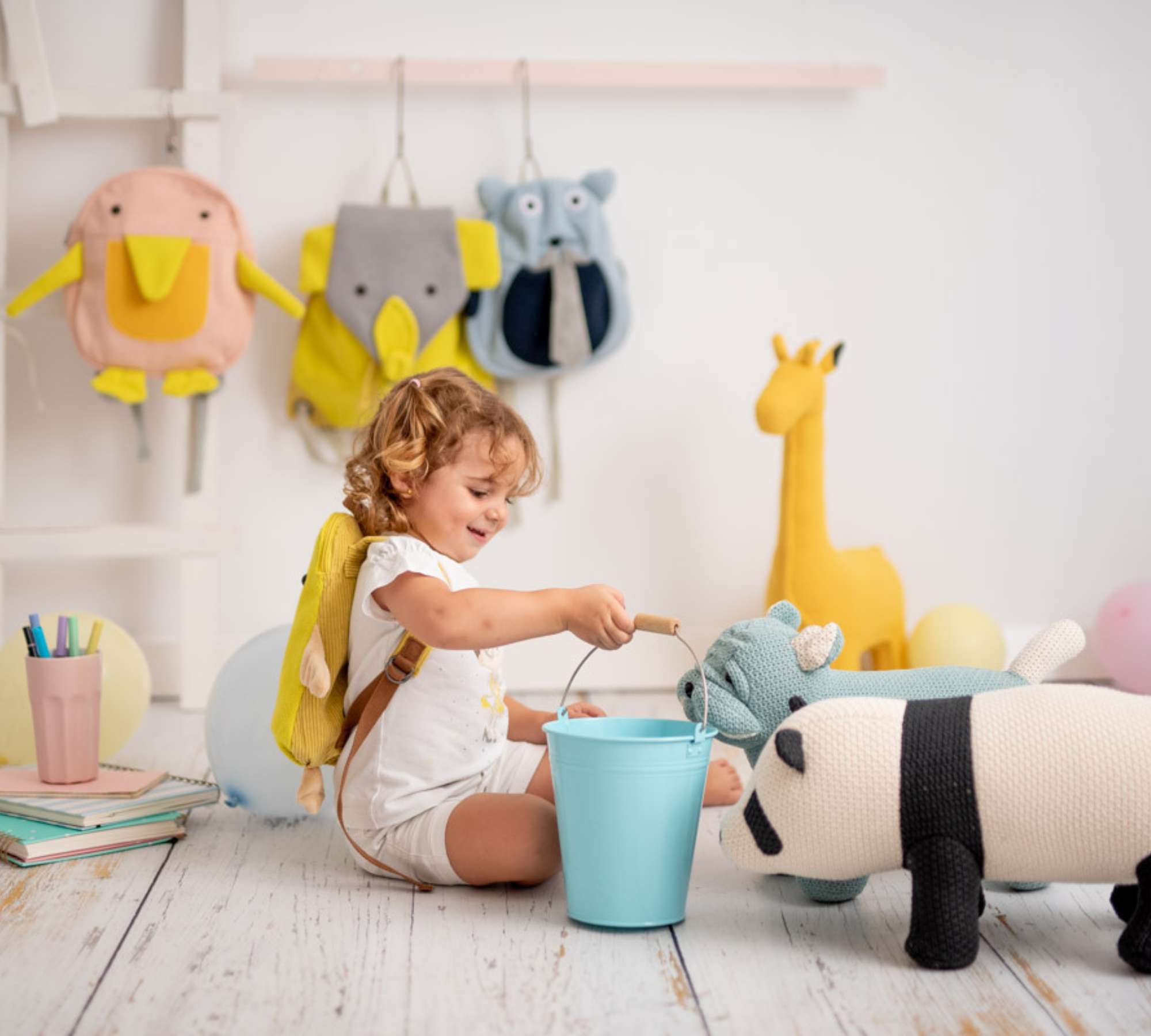 Chick backpack cotton yellow