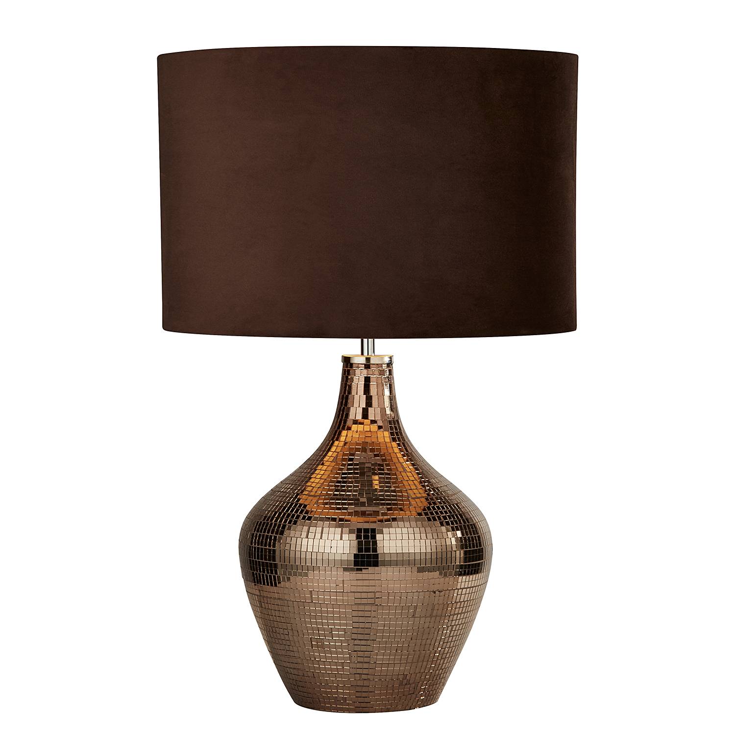 Tischleuchte Smoked Mosaic Stahl Braun Gold