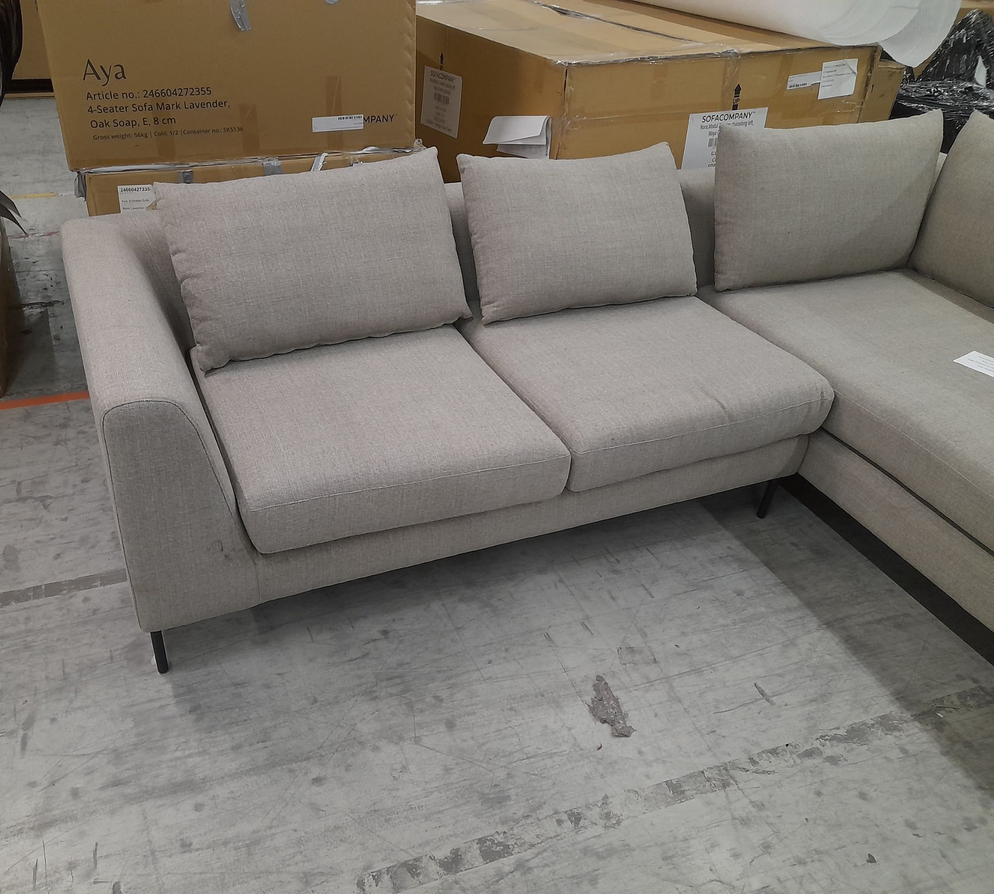 Noa Ecksofa Récamiere Rechts Vega Sand Dune