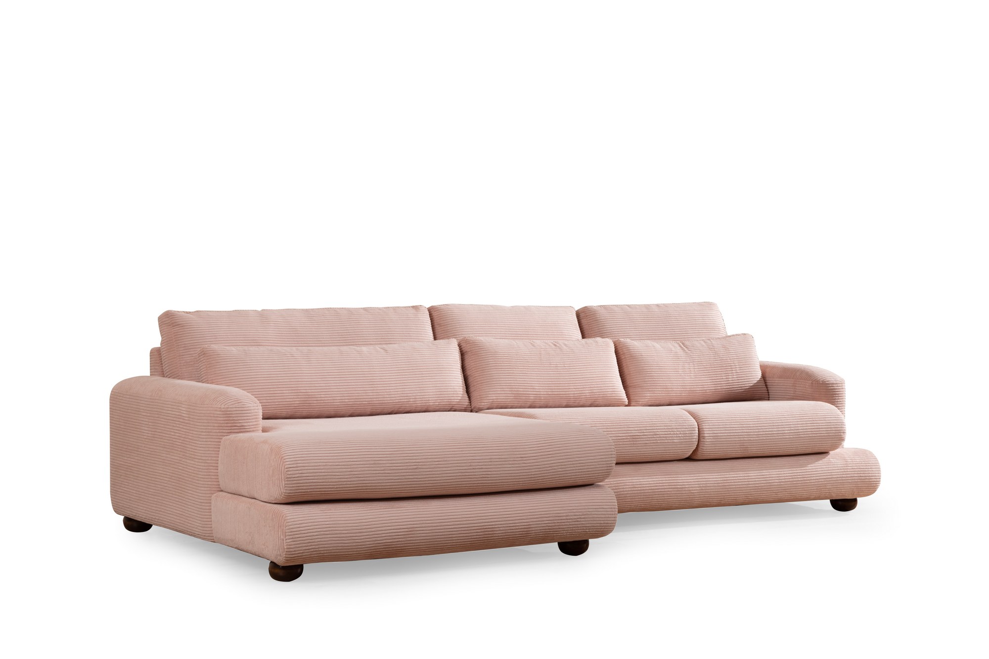 River Ecksofa Links Rosa