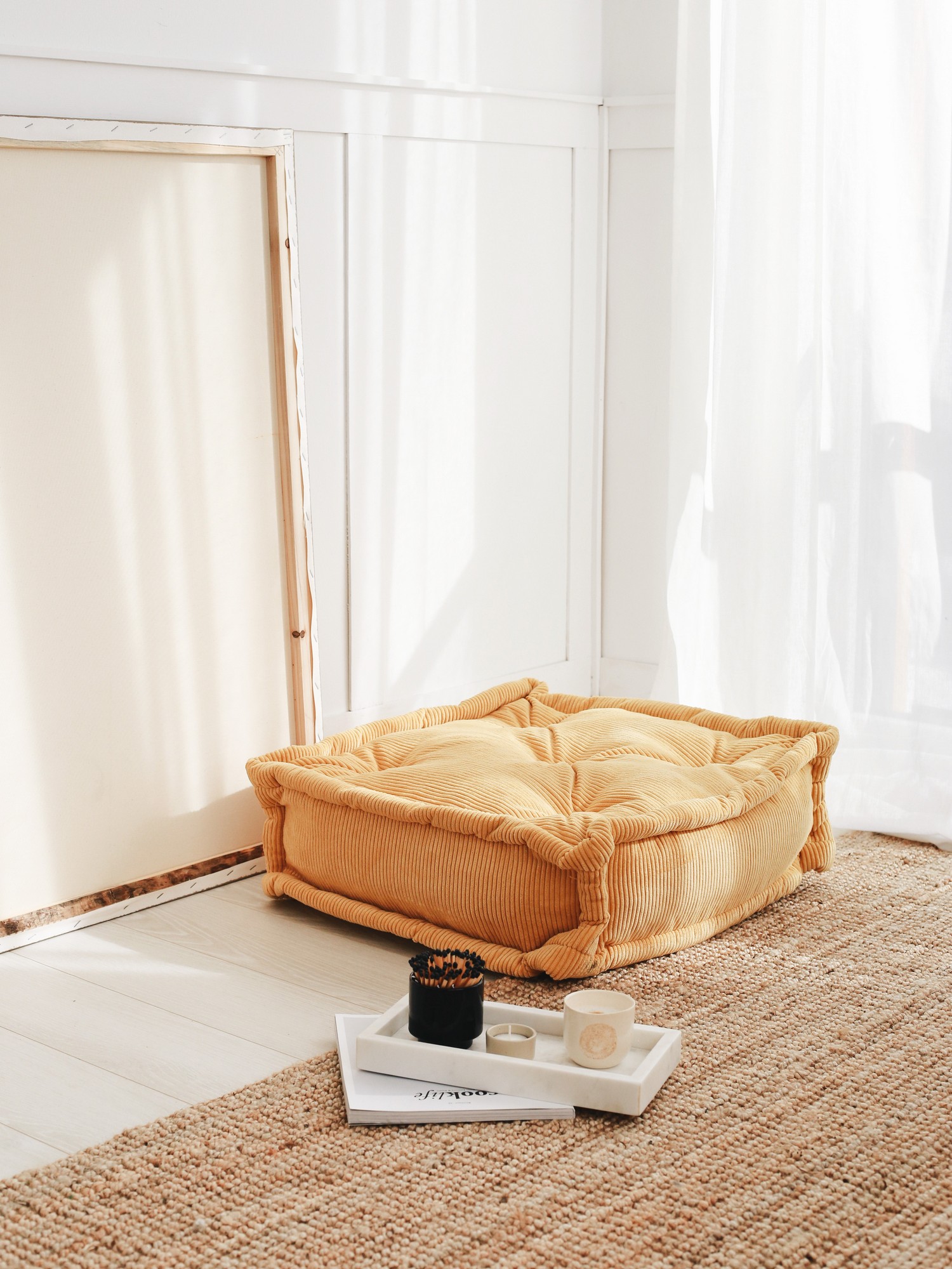 Biscuit Cushion Velvet Yellow