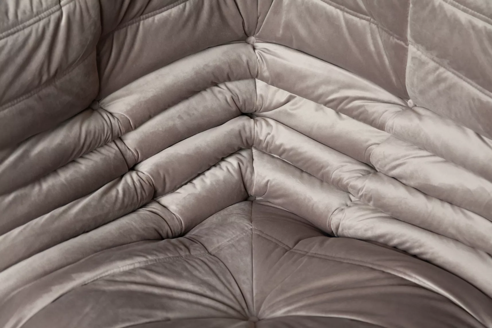 Togo corner sofa velvet warm grey