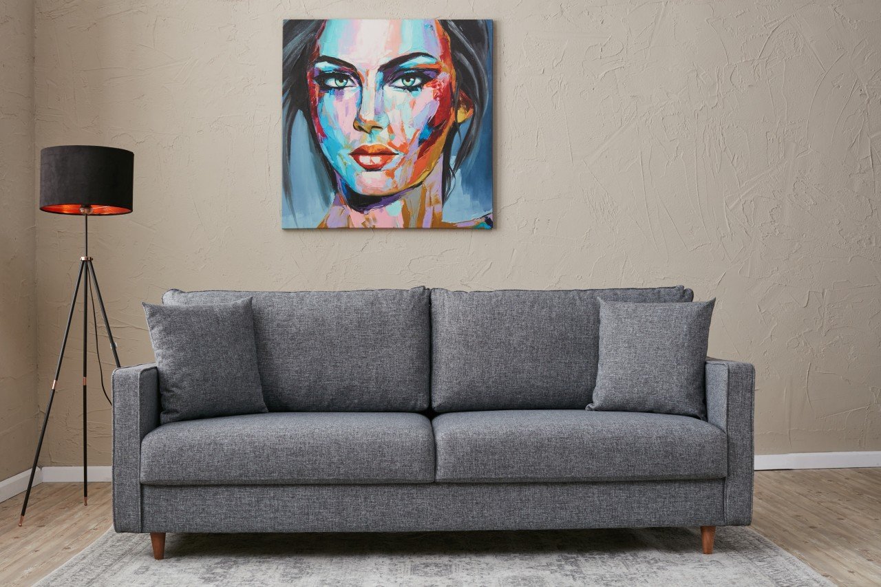 Eva Sofa 3-Sitzer Grau