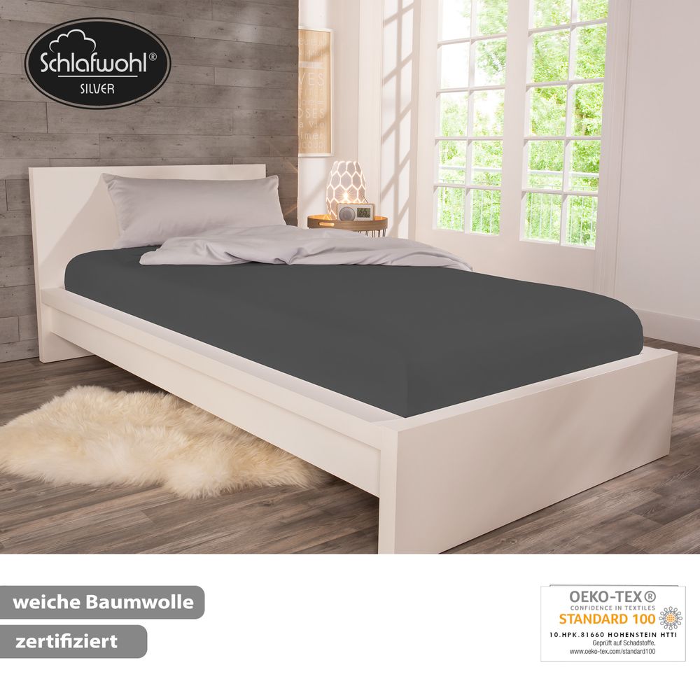Spannleintuch für Boxspringbett aus Baumwolle Grau