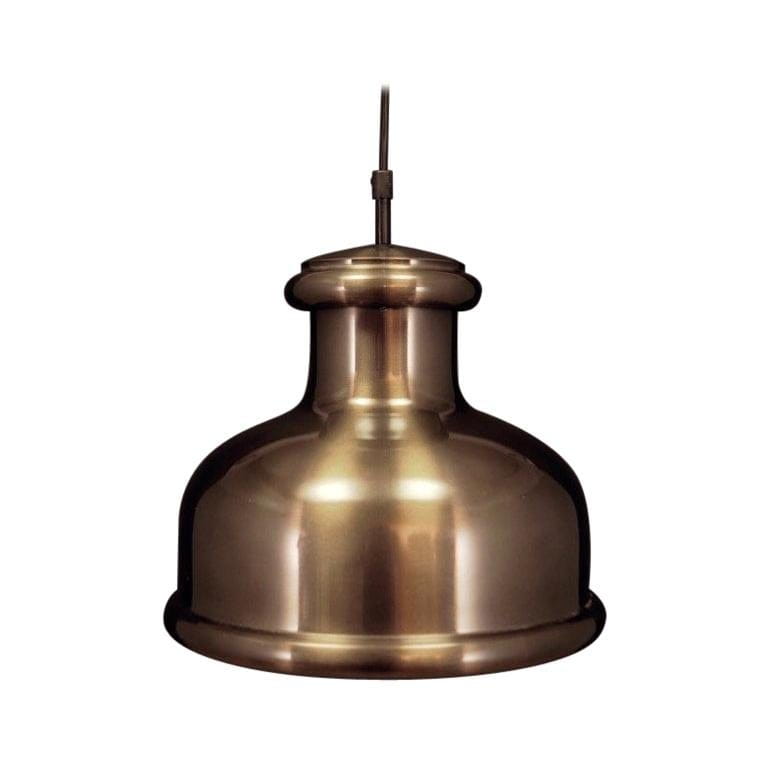 Lampada a sospensione vintage in metallo oro anni '70