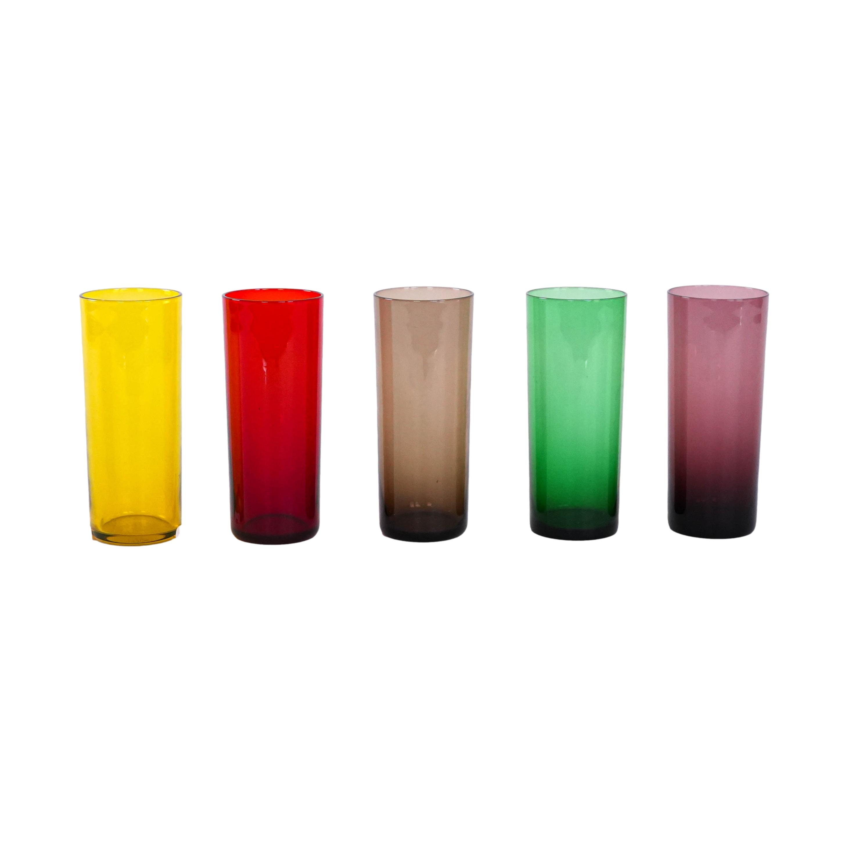 Glass Set Multicolored 1960s