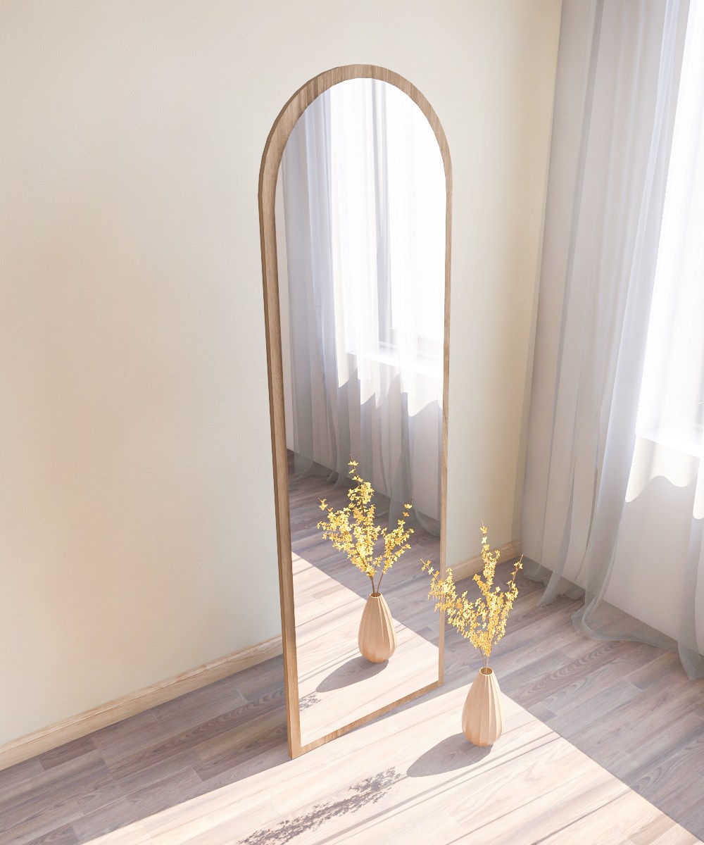 Emma Standing Mirror Walnut Brown 50cmx 160cm