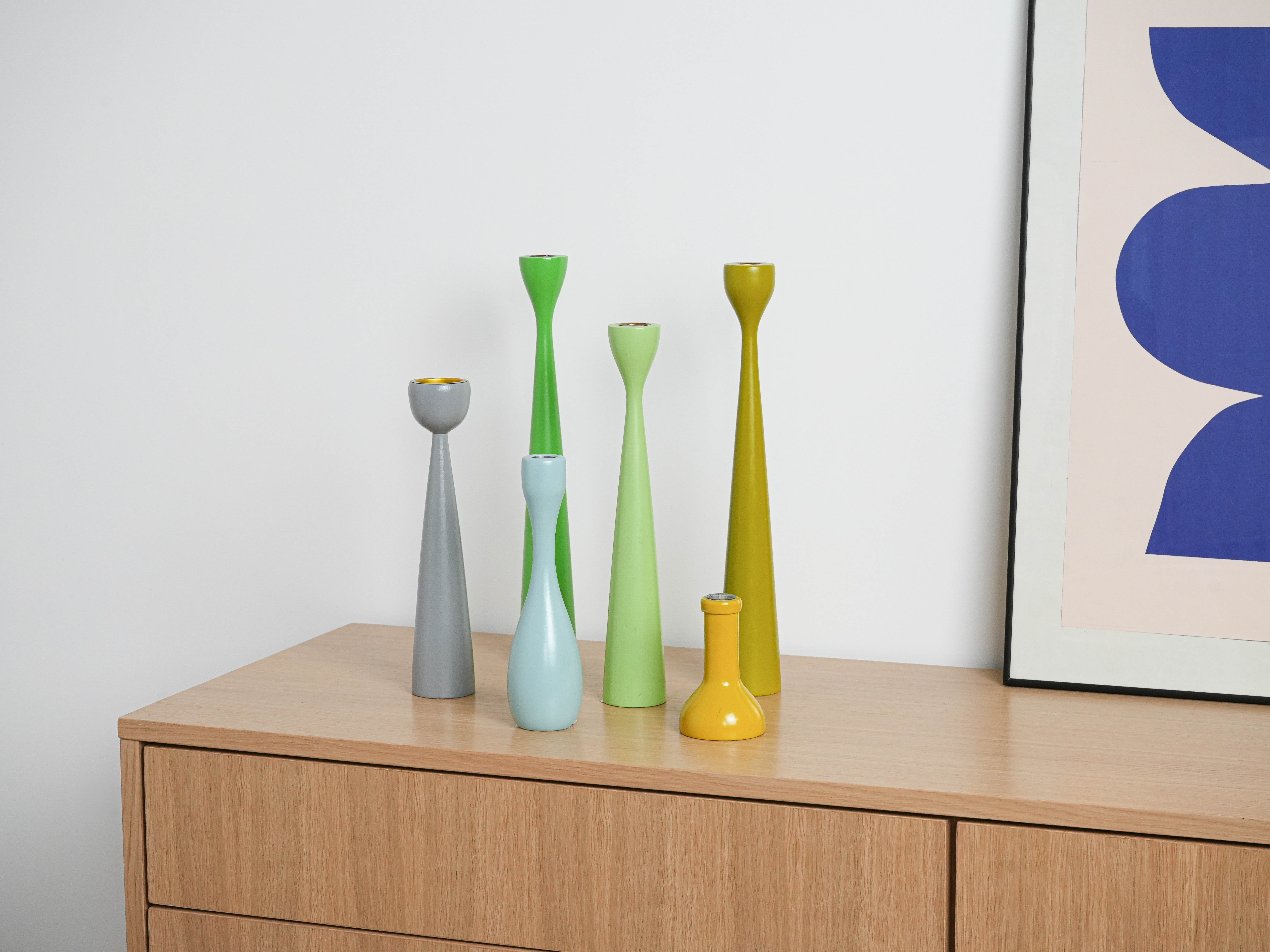 Candlestick 1970s Pastel Green