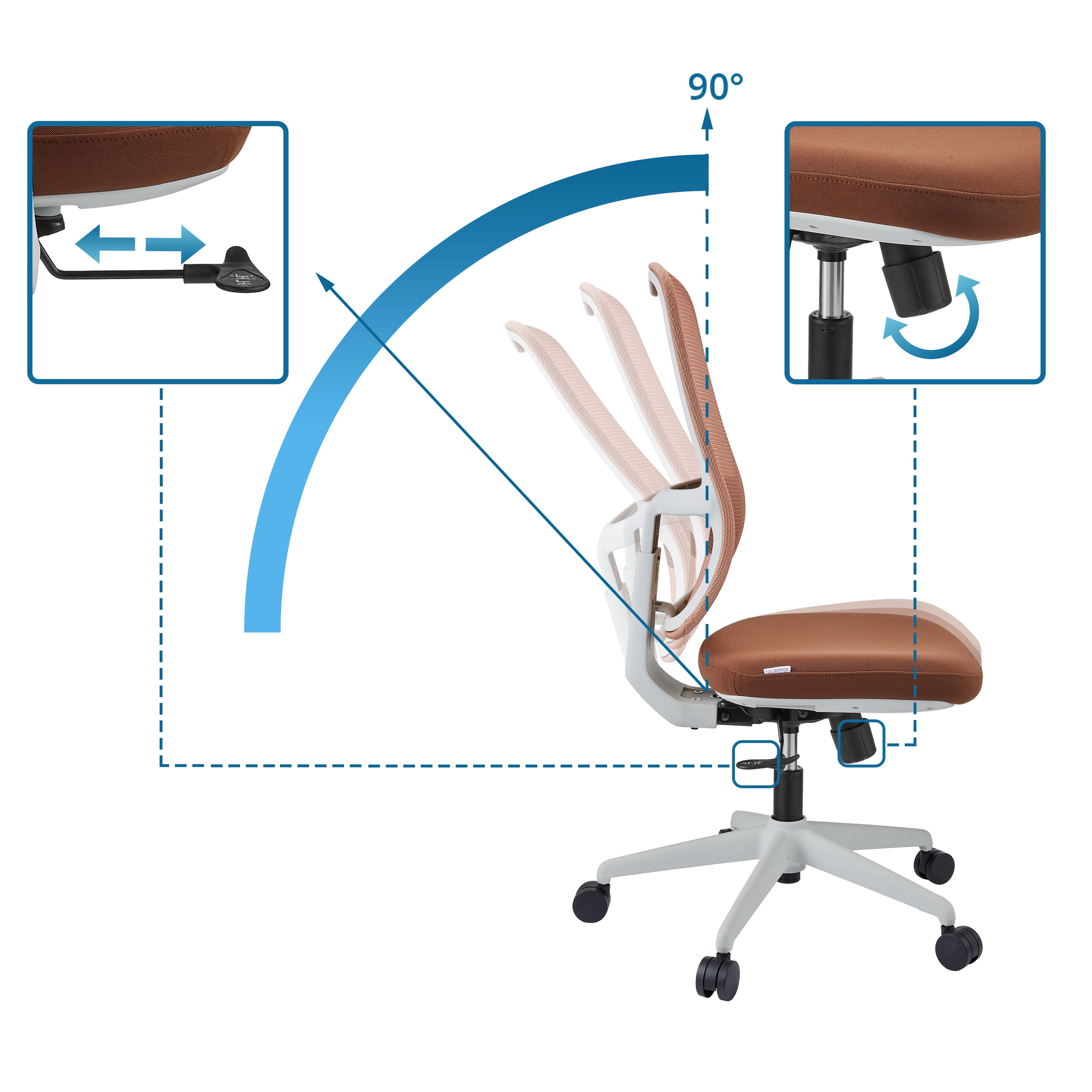 Minoro W Bürostuhl Netzstoff Braun