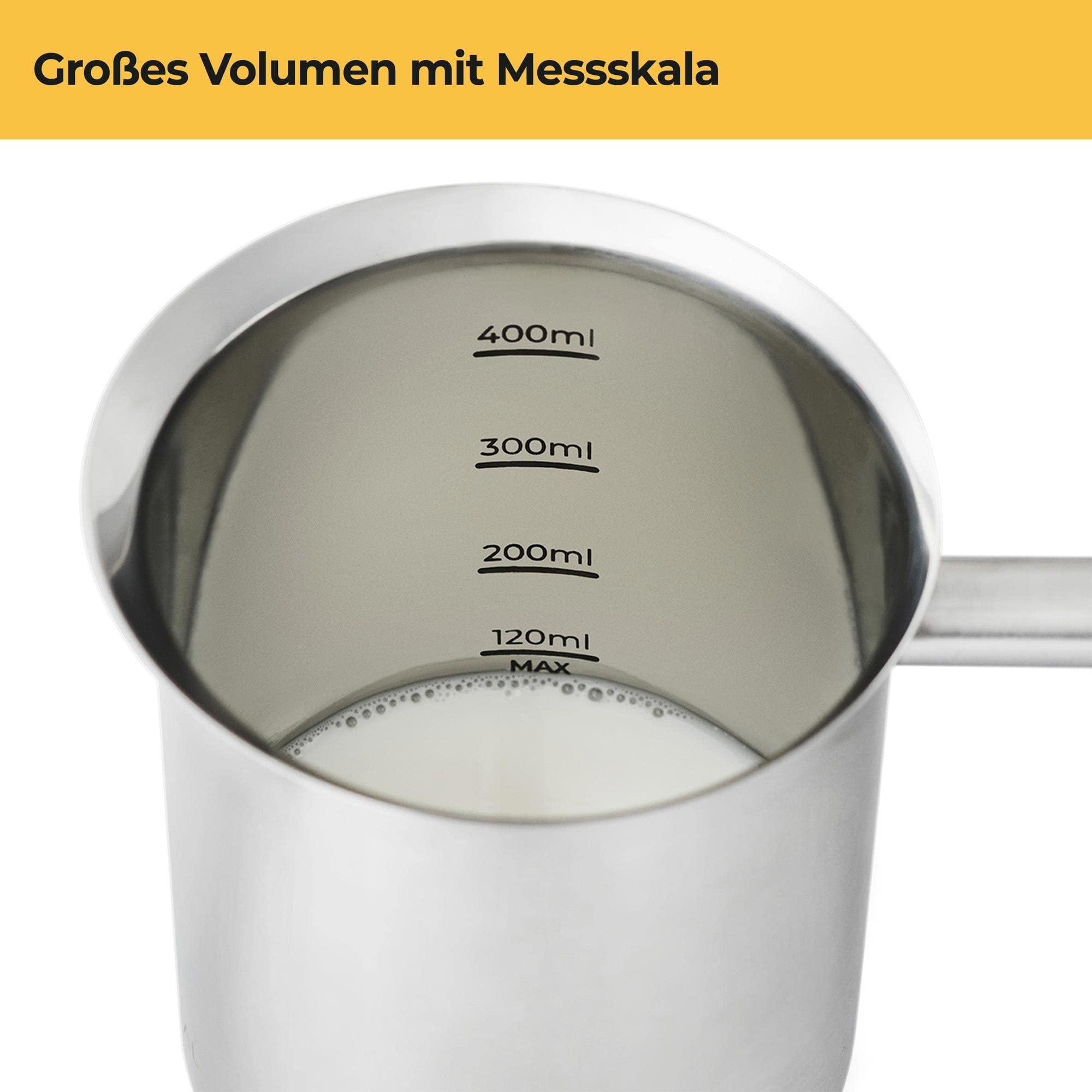 Milchaufschäumer Manuell Edelstahl Silber