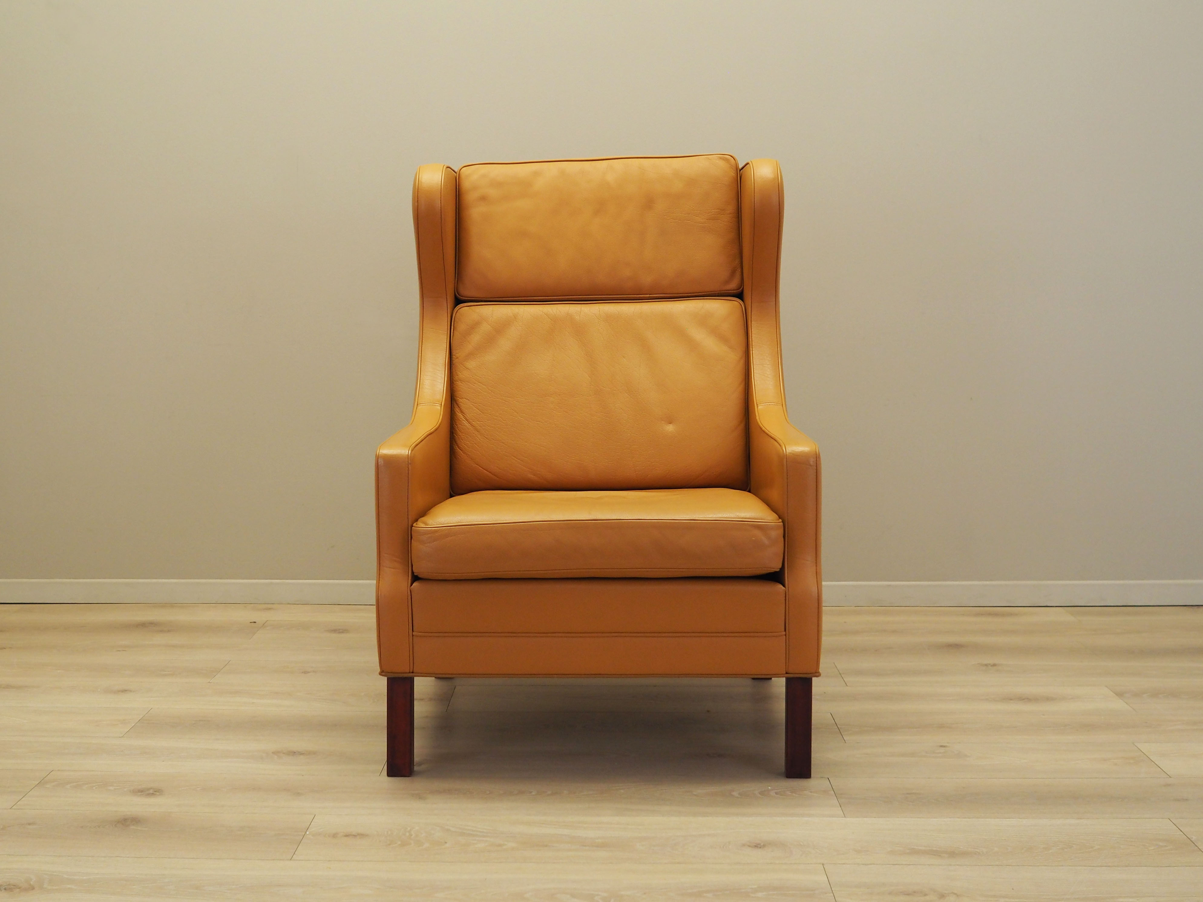 Armlehnsessel Leder Orange 1970er Jahre