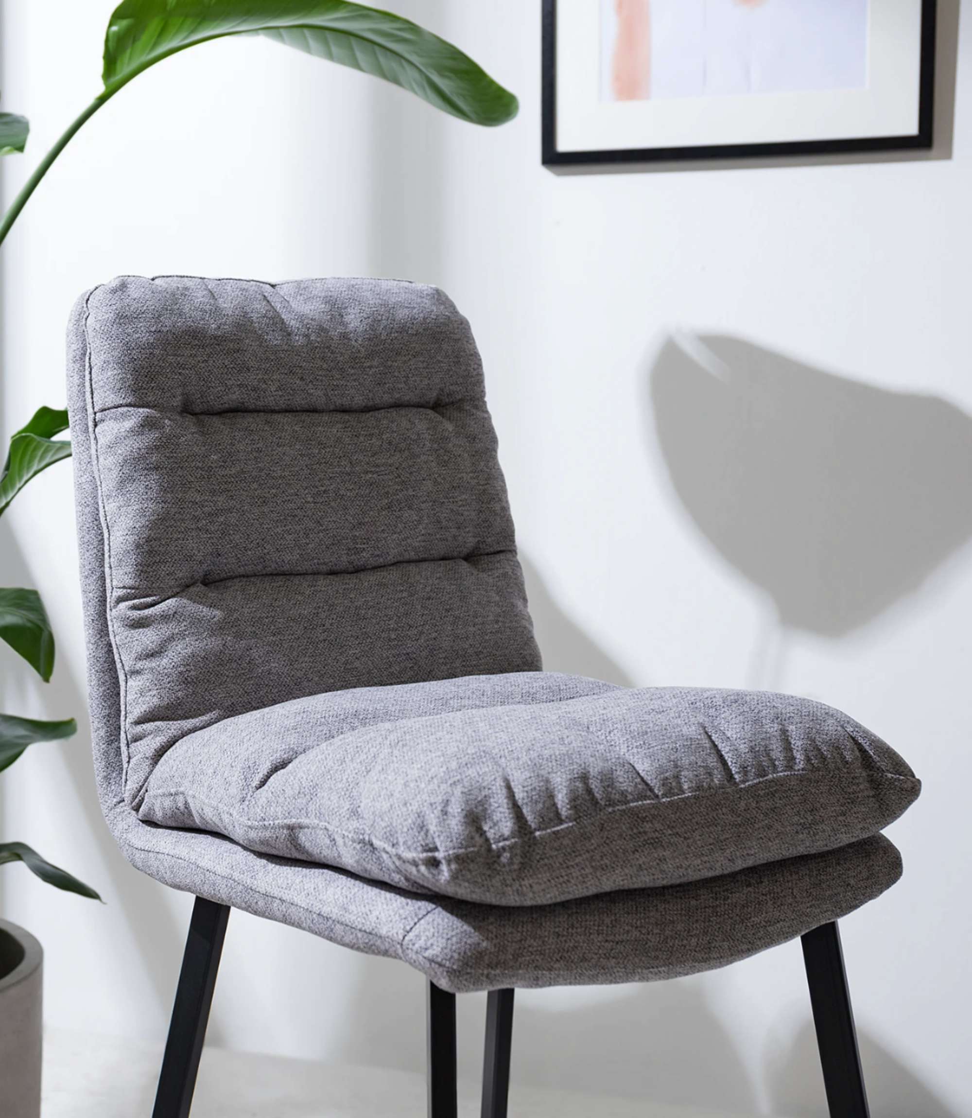 Bar stool Textile Metal Grey Black