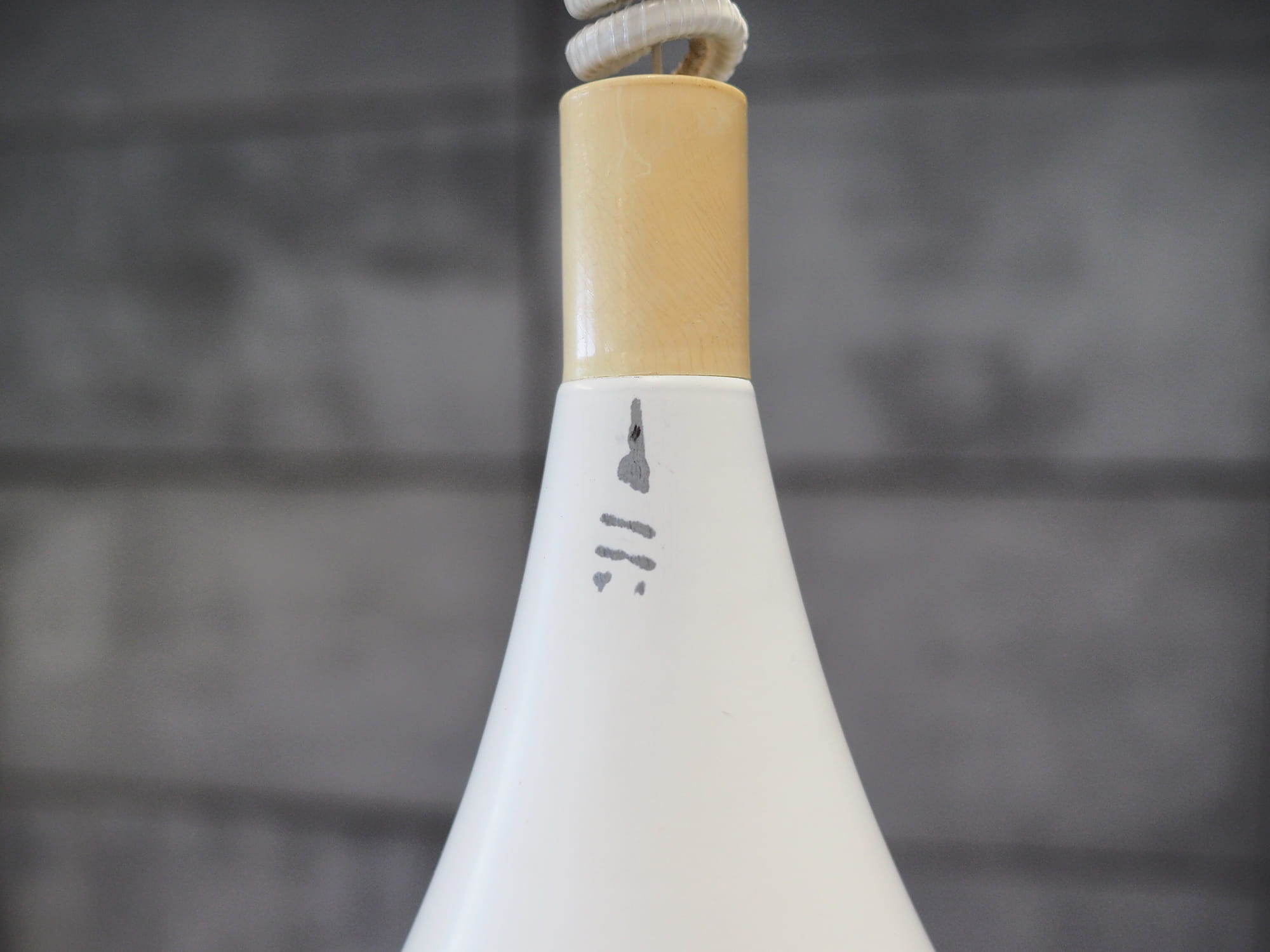 Vintage pendant lamp metal white 1960s