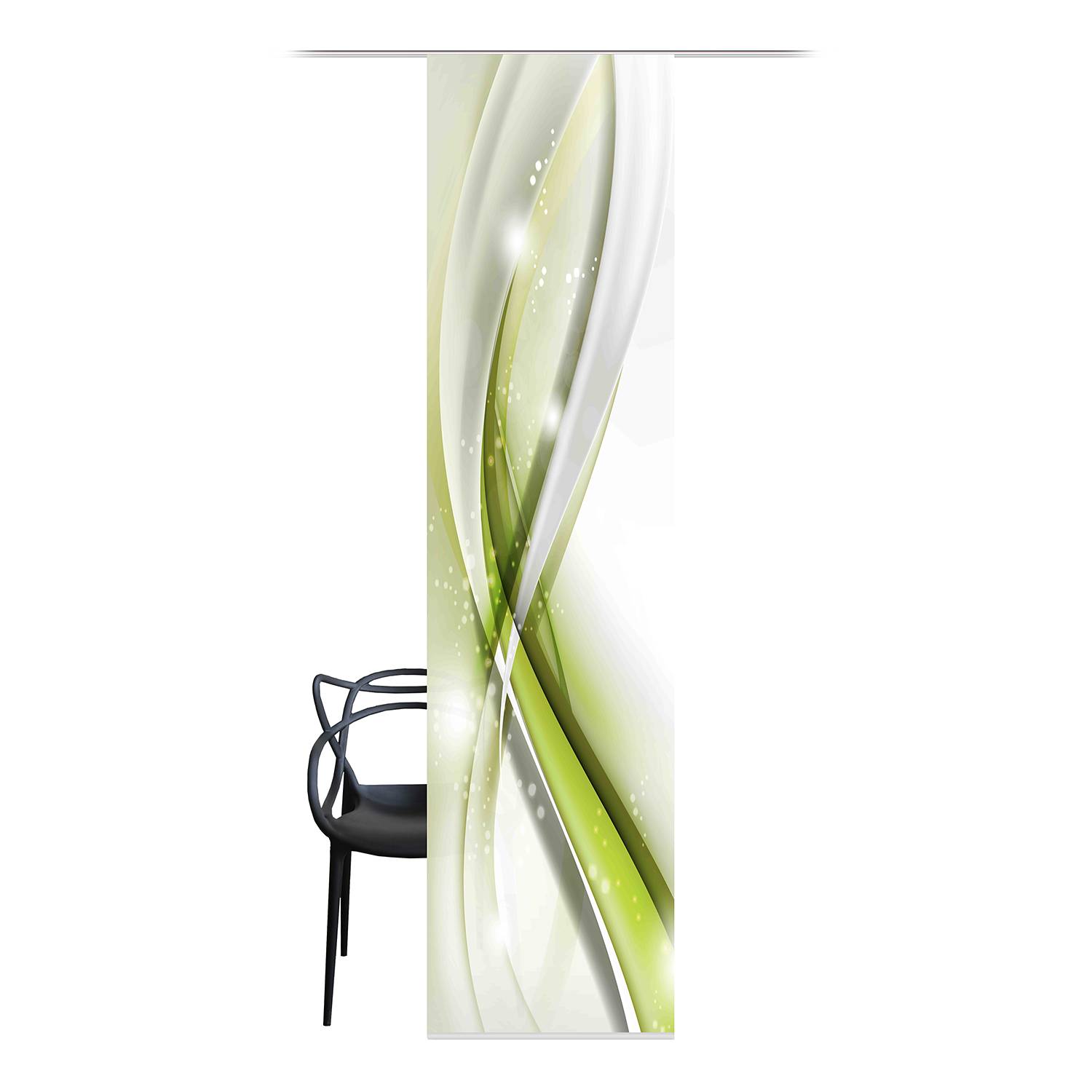 Schiebevorhang Gliwe Polyester Apfelgrün / Grau