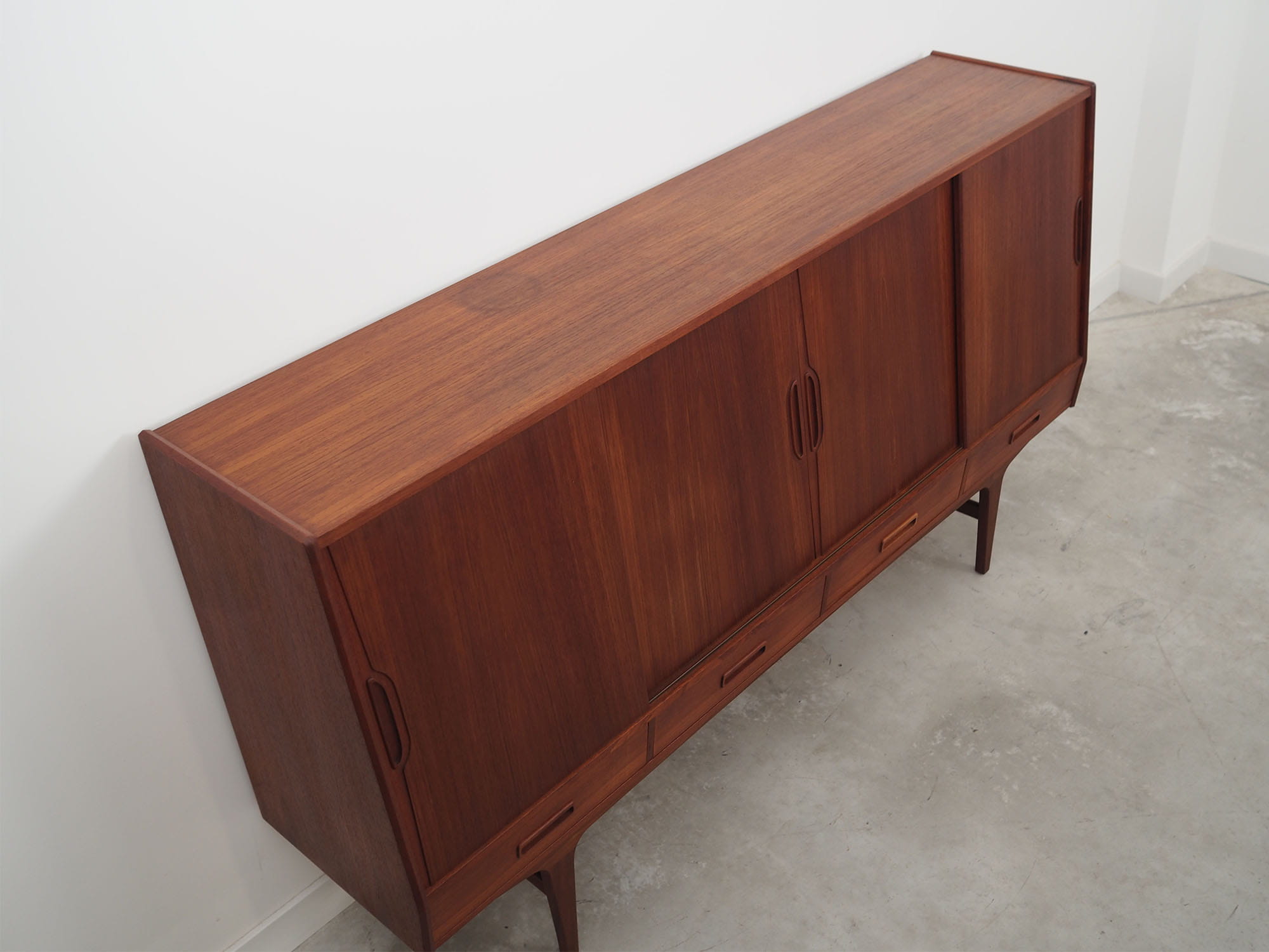 Vintage Highboard Teakholz Braun 1960er Jahre