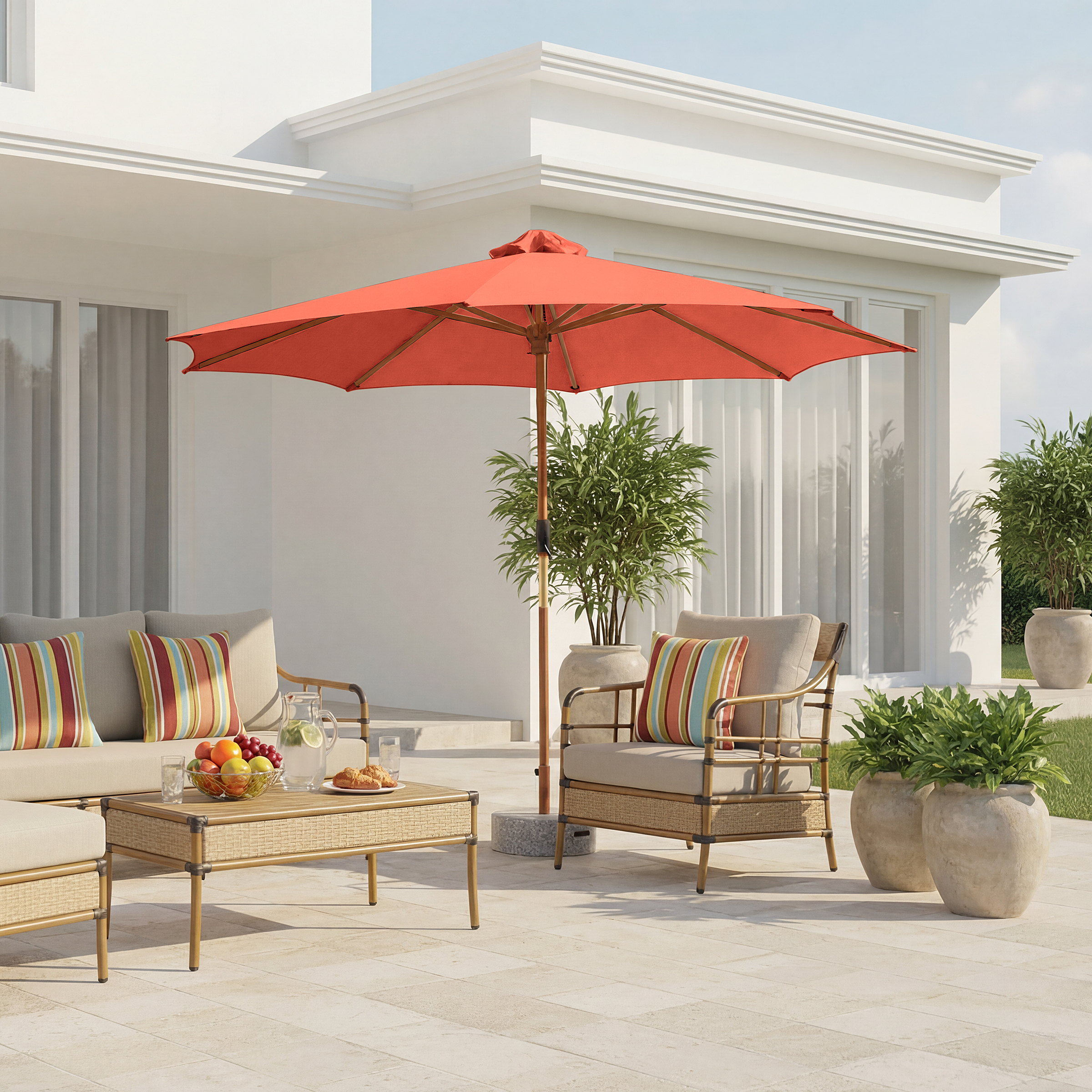 Sombrilla Parasol Eucalyptus Solid Terracotta