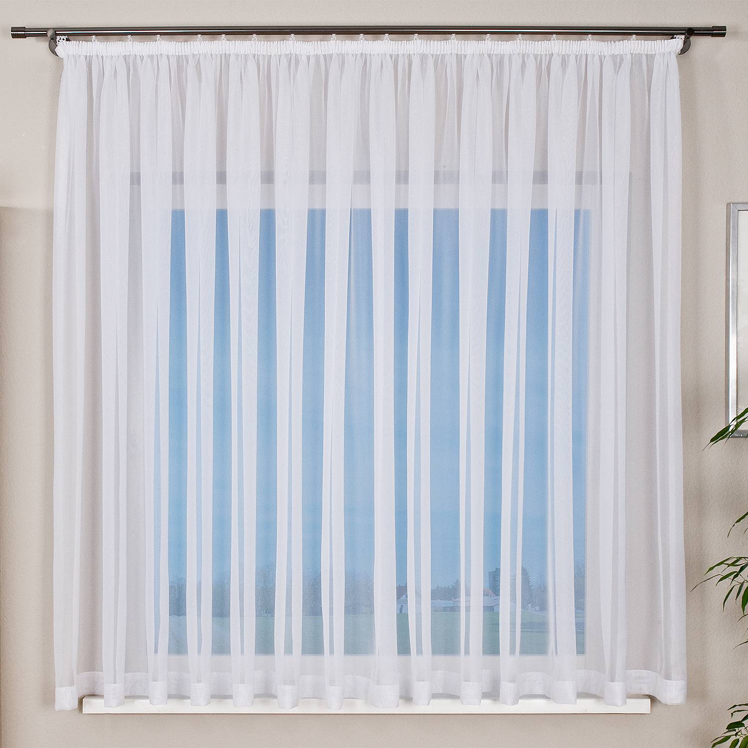 Store Steven Webstoff Weiß 450 x 150 cm