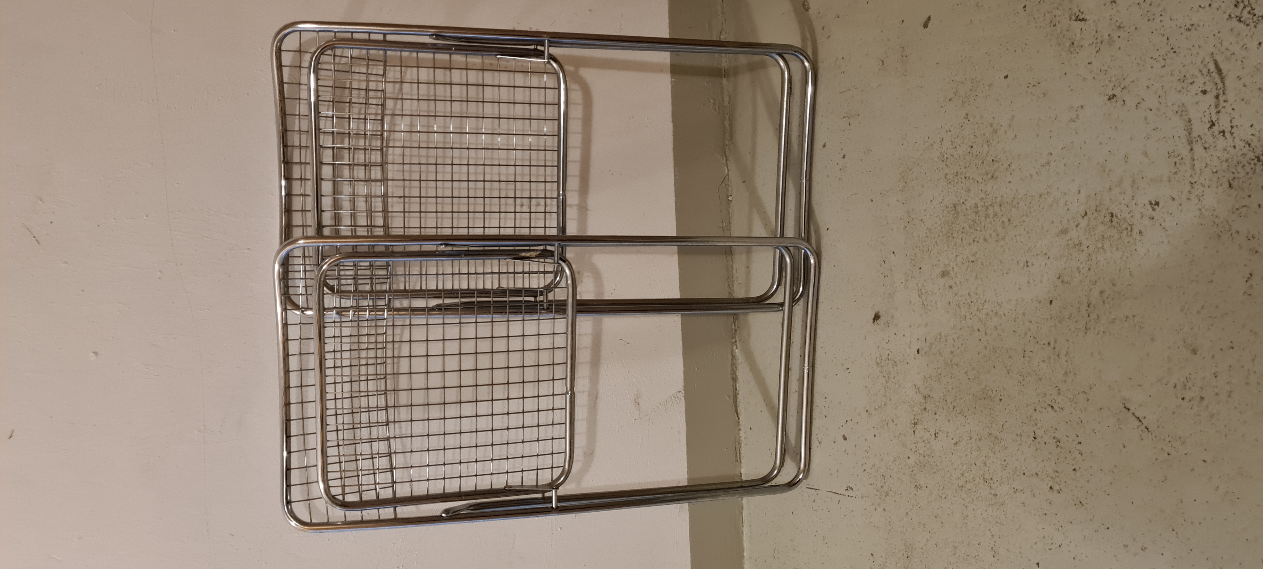 2x Vintage Klappstuhl Niels Gammelgaard Chrom
