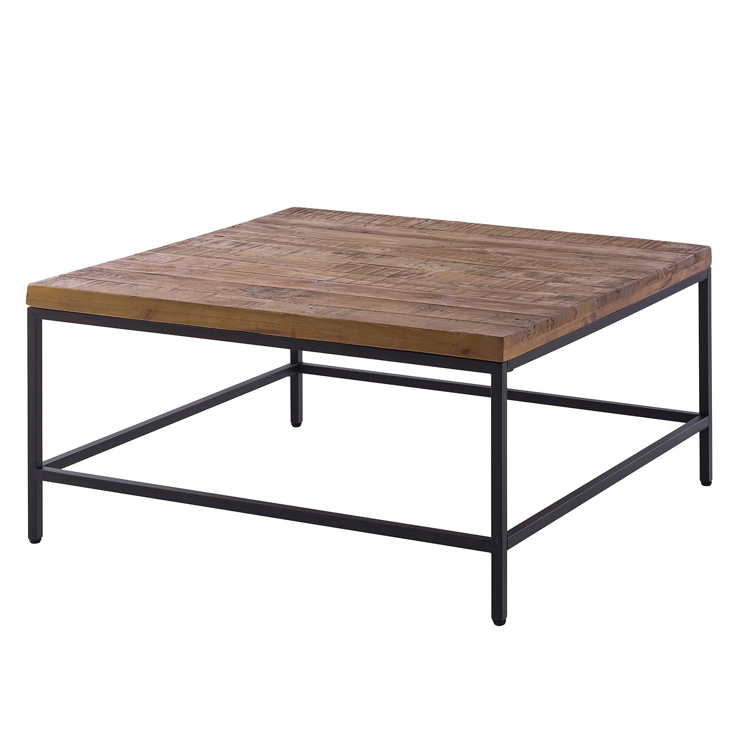 Couchtisch GRASBY Massiv Metall Pinie Dunkel Schwarz 