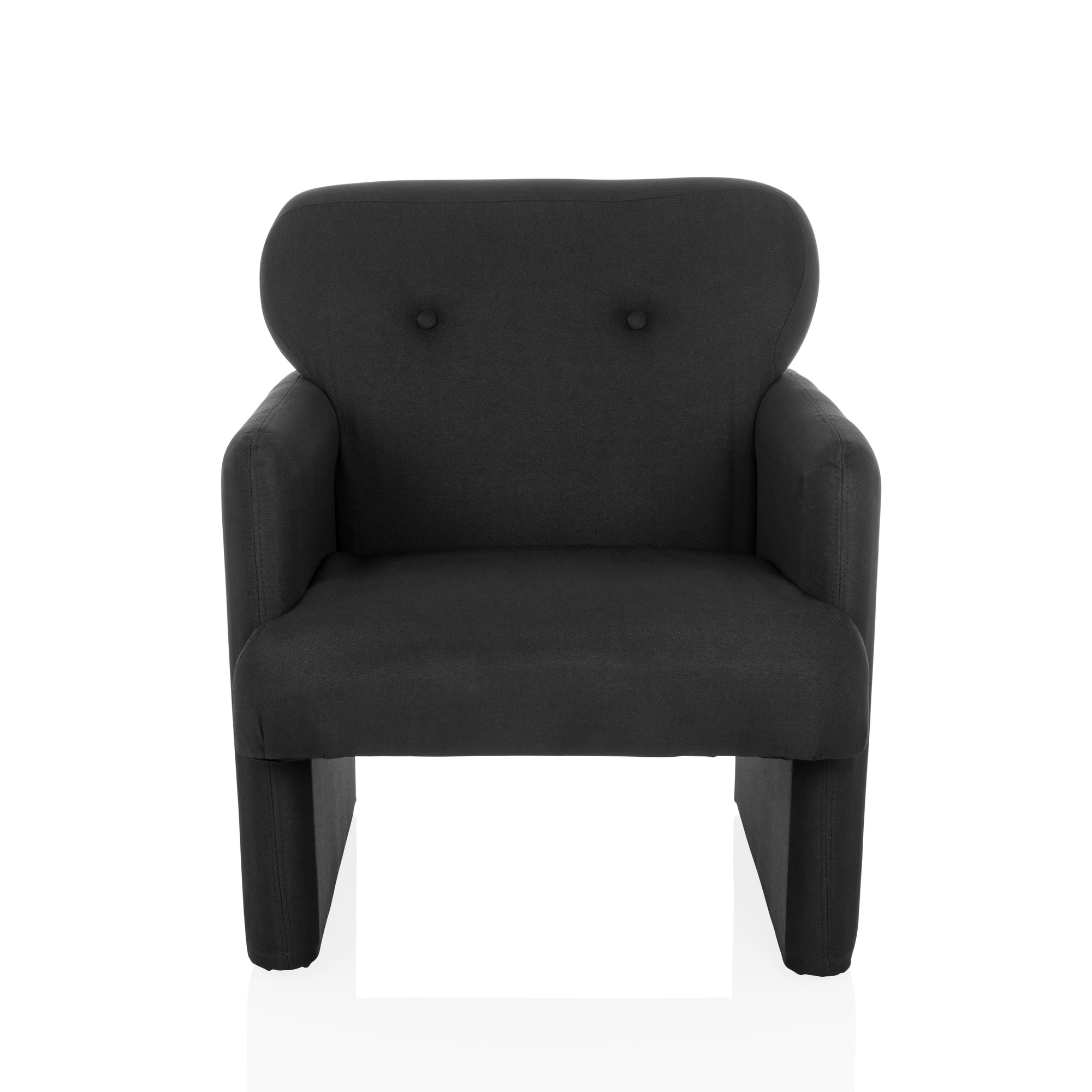 CARIPITO Loungesessel Stoff Schwarz