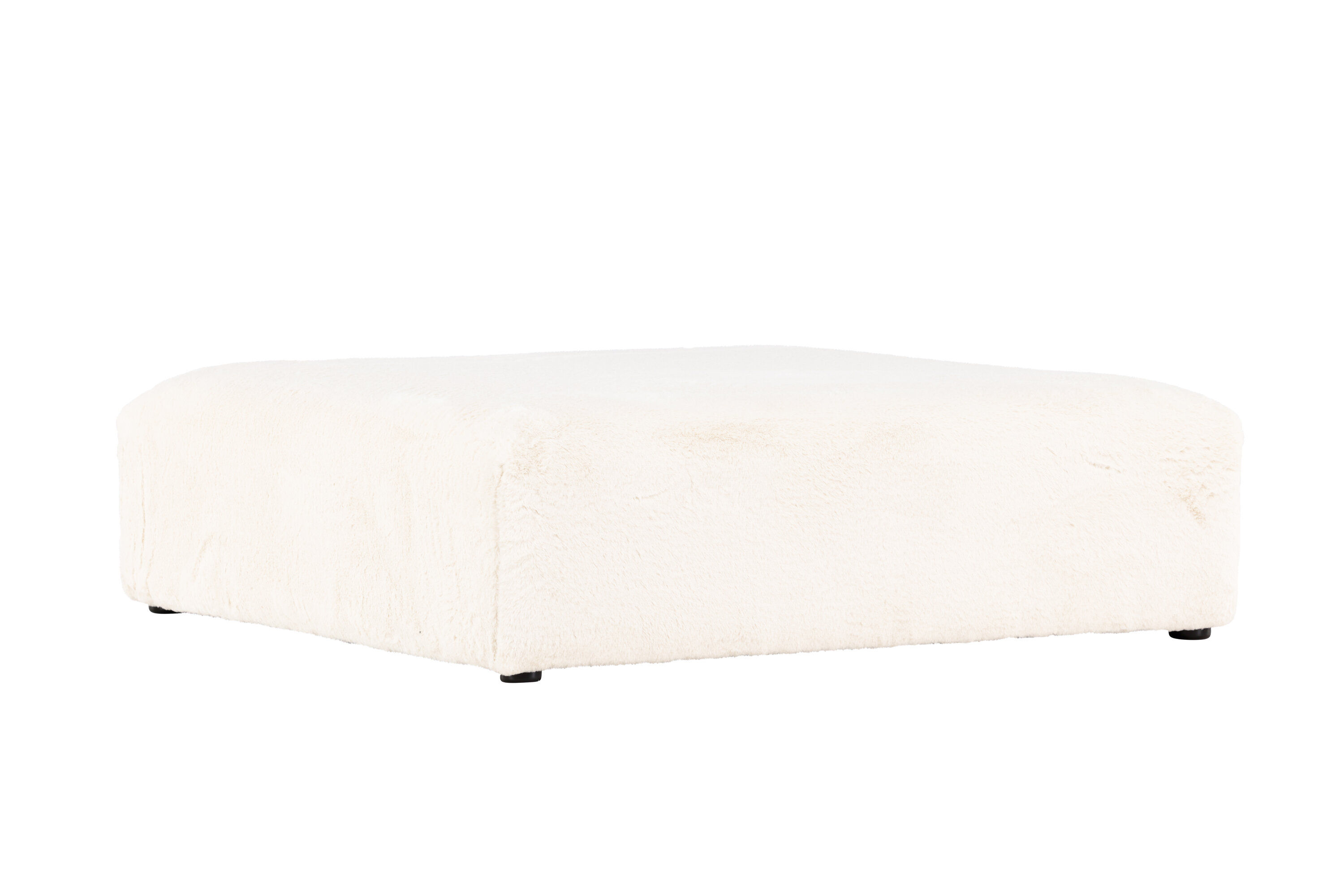 Davie Pouf Beige Kunstfell 100x100cm