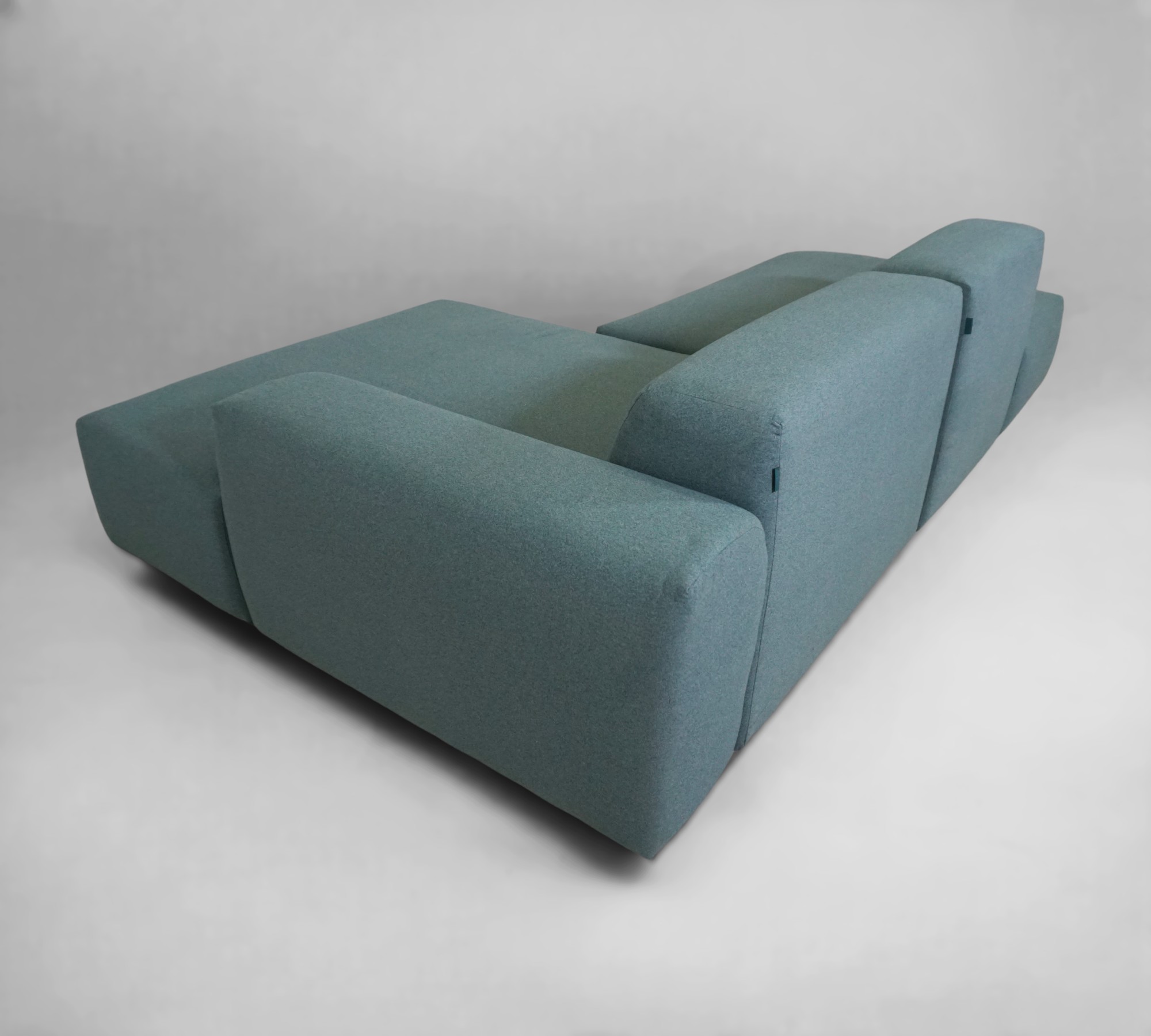 Pyllow Ecksofa Récamiere Rechts Feingewebe Taubenblau