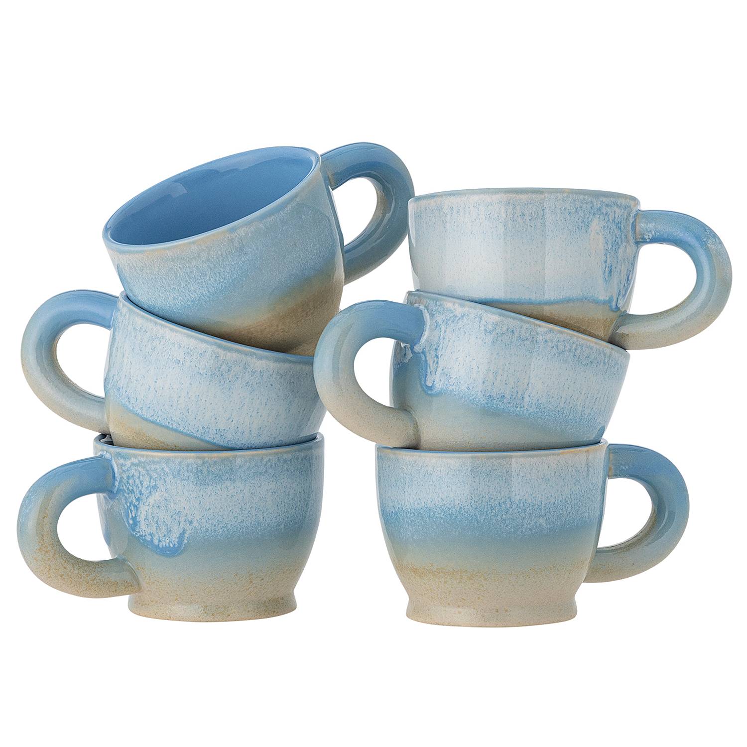 Becher Safie 6er-Set Steingut Blau