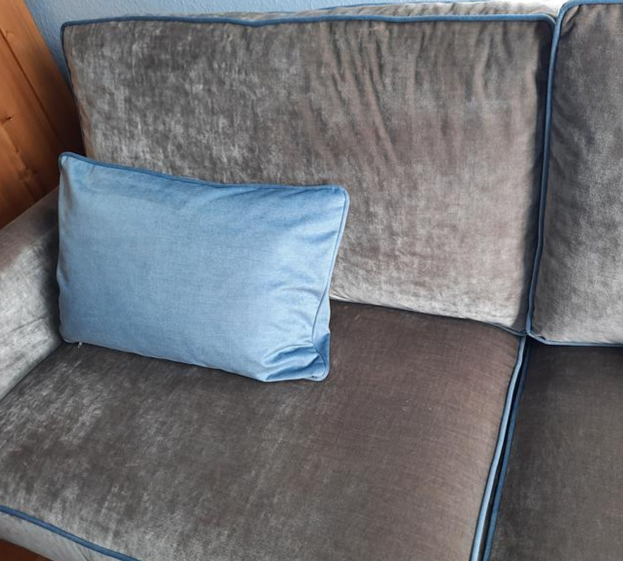 Sofa 2-Sitzer Samt Taupe