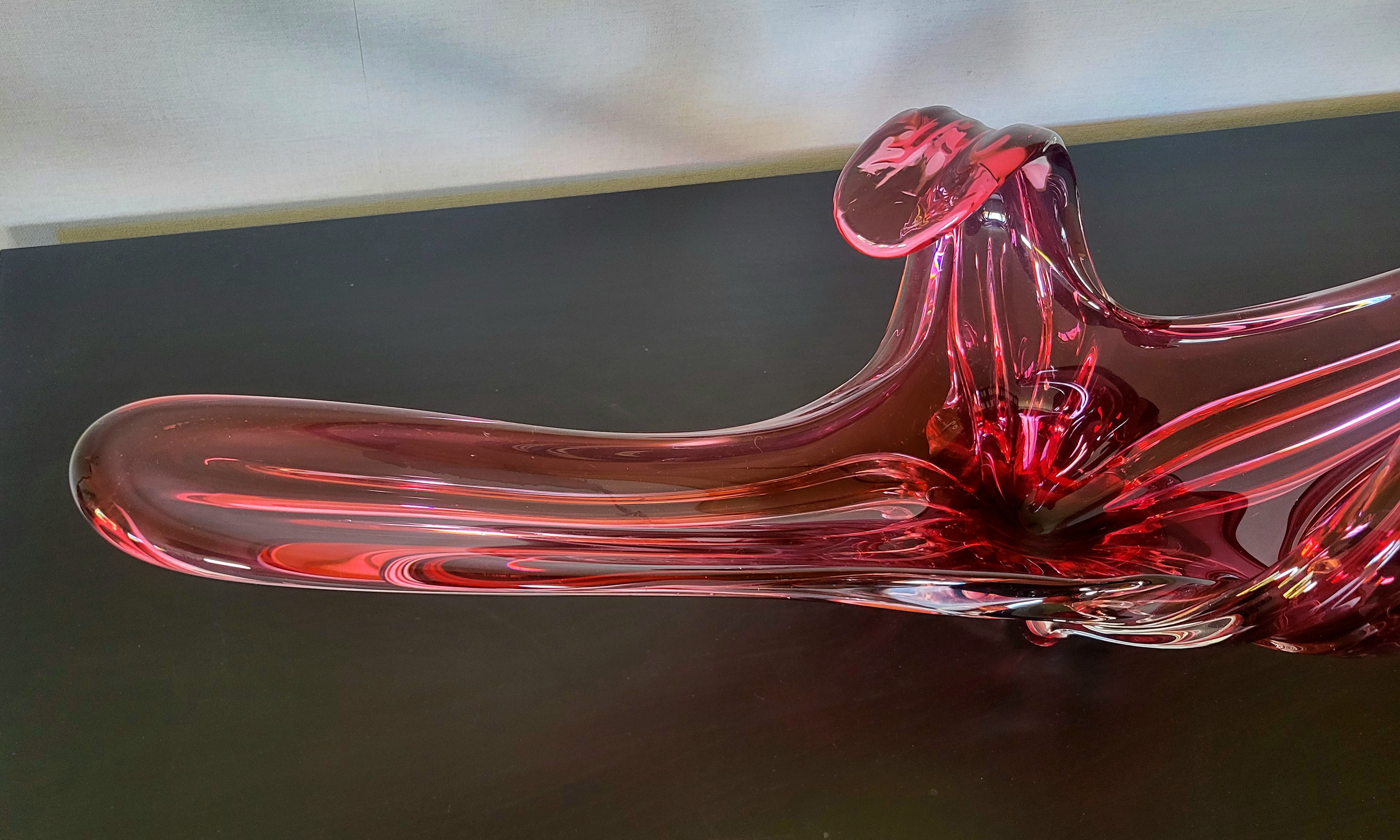 Sommerso Schale Muranoglas Rosé von Flavio Poli