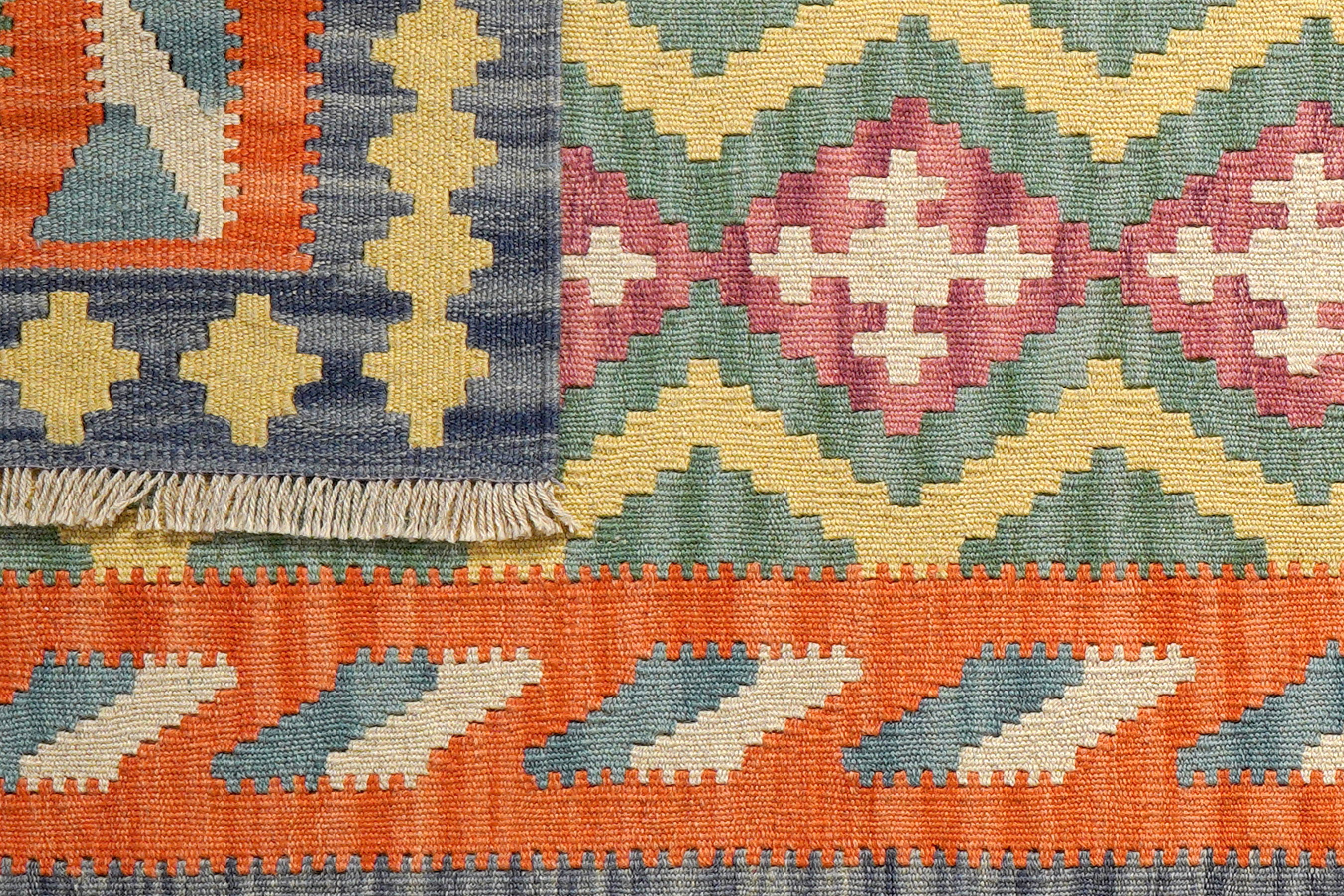 Kelim Gashgai Rug Wool Green