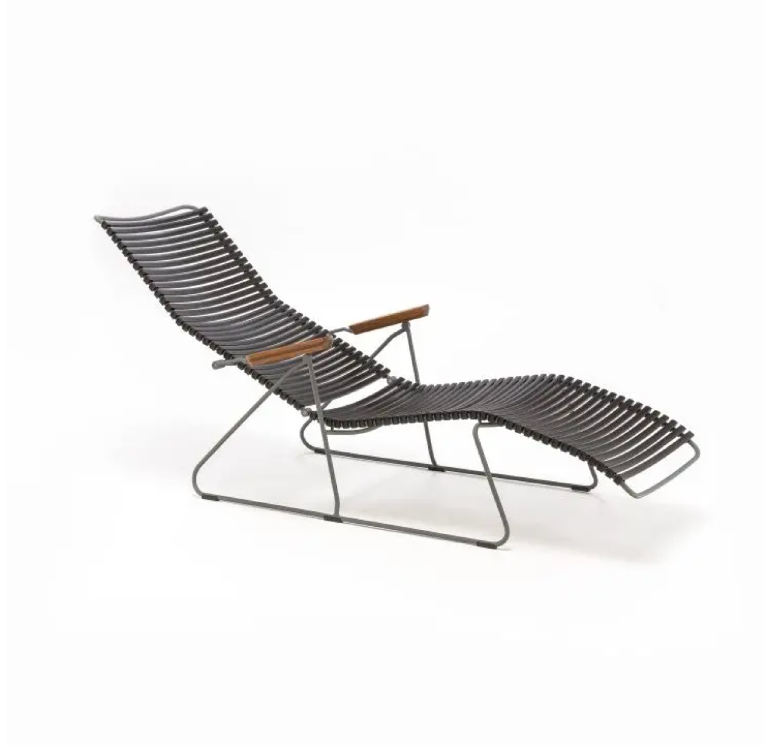 CLICK Sunlounger Liegestuhl Bambusarmlehnen Pflaume 10810