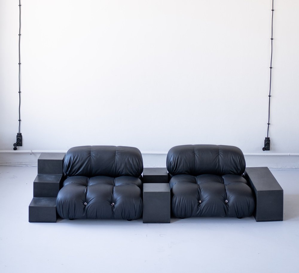 Vintage Mario Bellini Modulares Camaleonda Sofa Schwarz