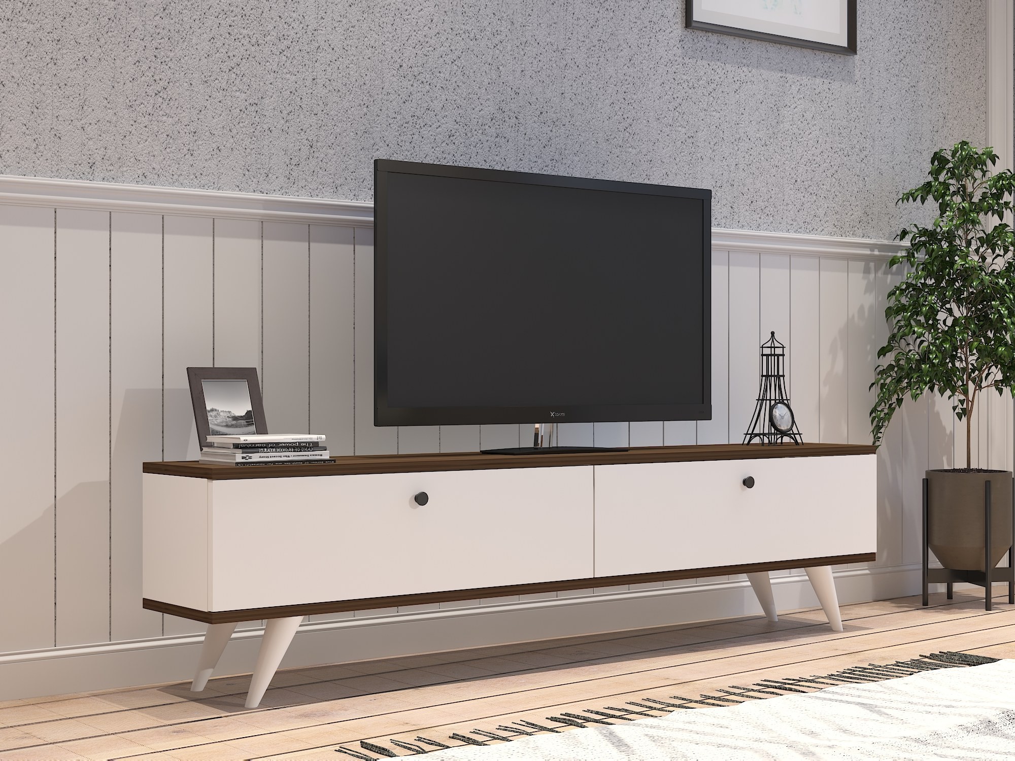 Paris Lowboard Wood Veneer White