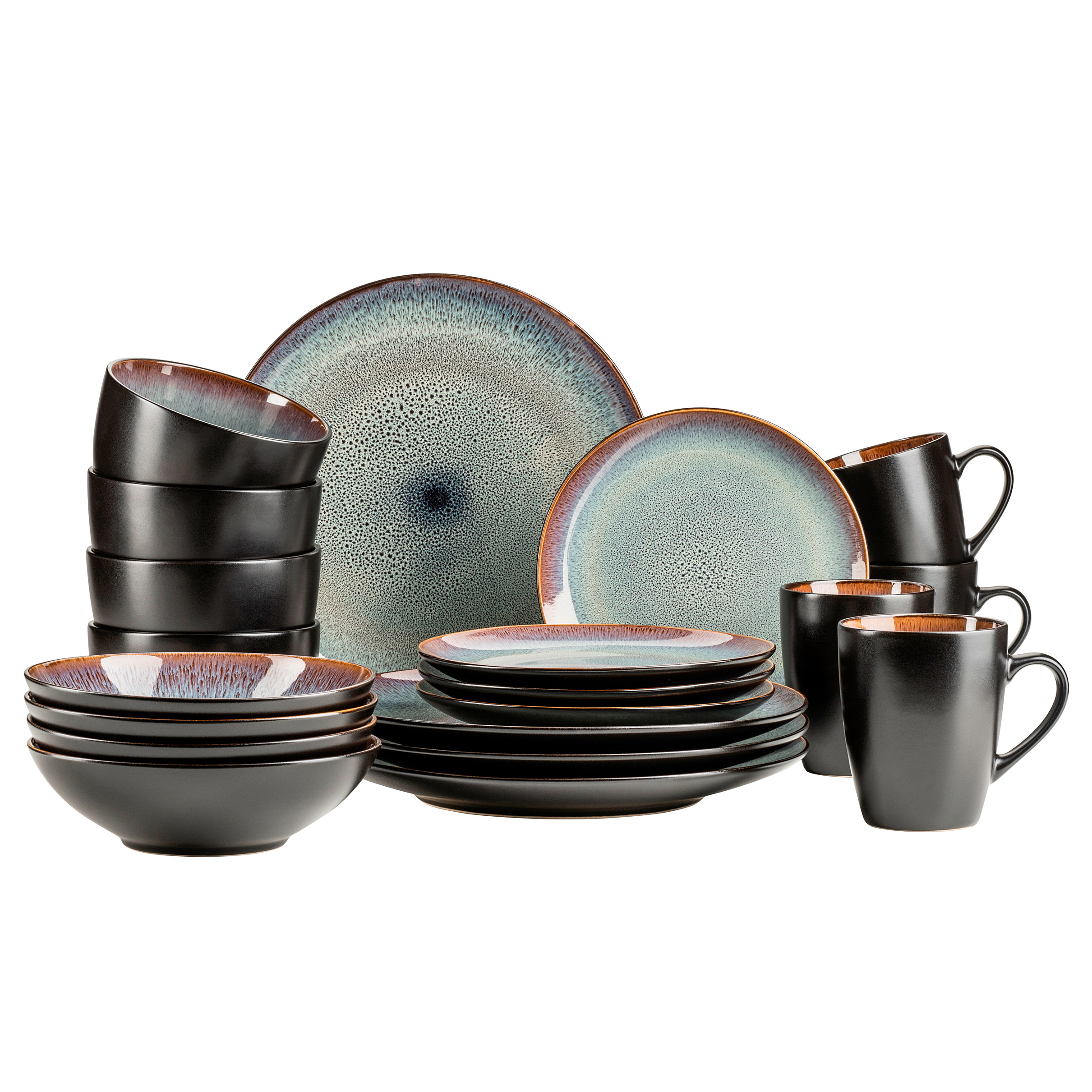 20x Combination set Teona Ceramic Black