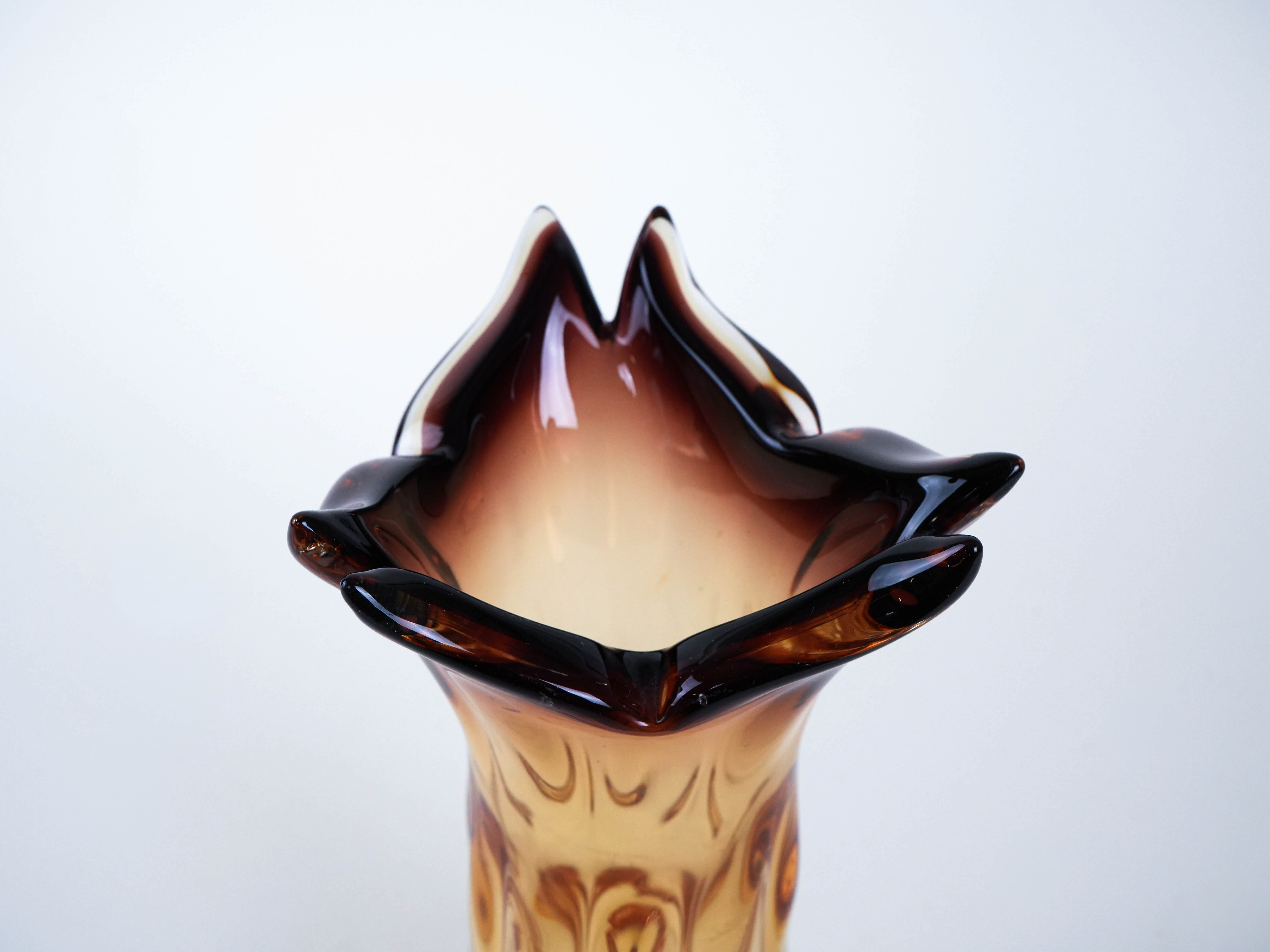 Glass vase Murano glass Transparent 1960s