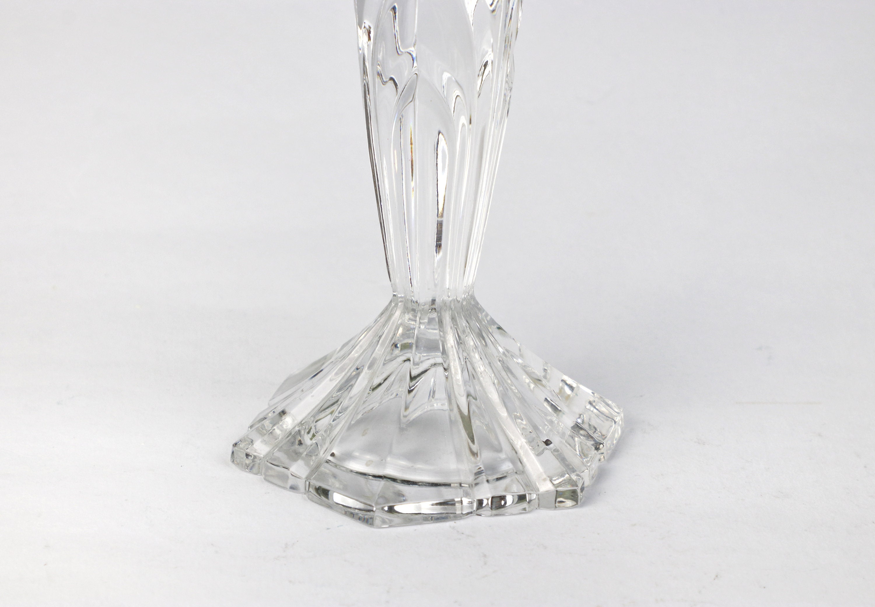 Vintage candlestick crystal glass 1970s