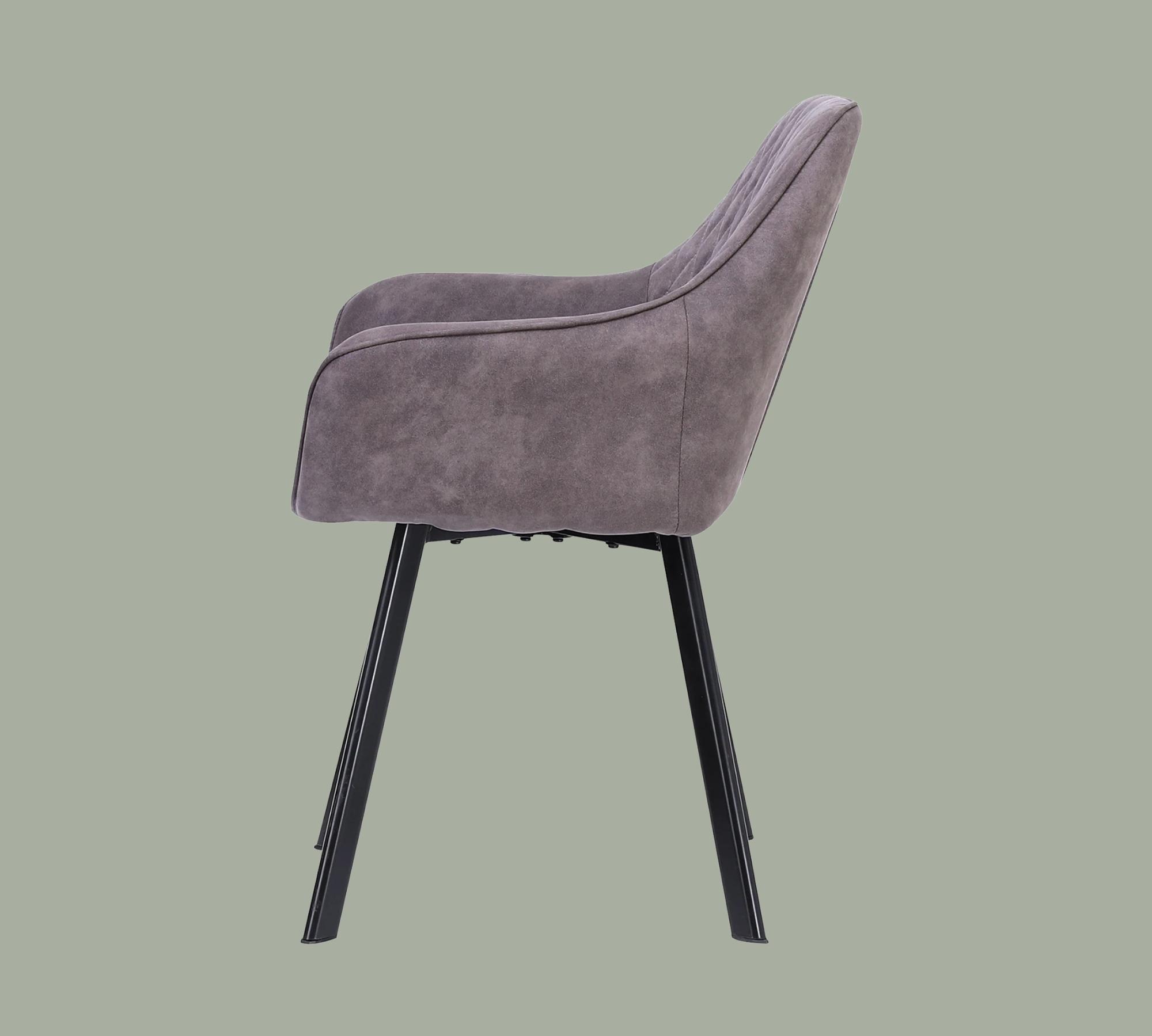 2x Armlehnstuhl Microfaser Grau